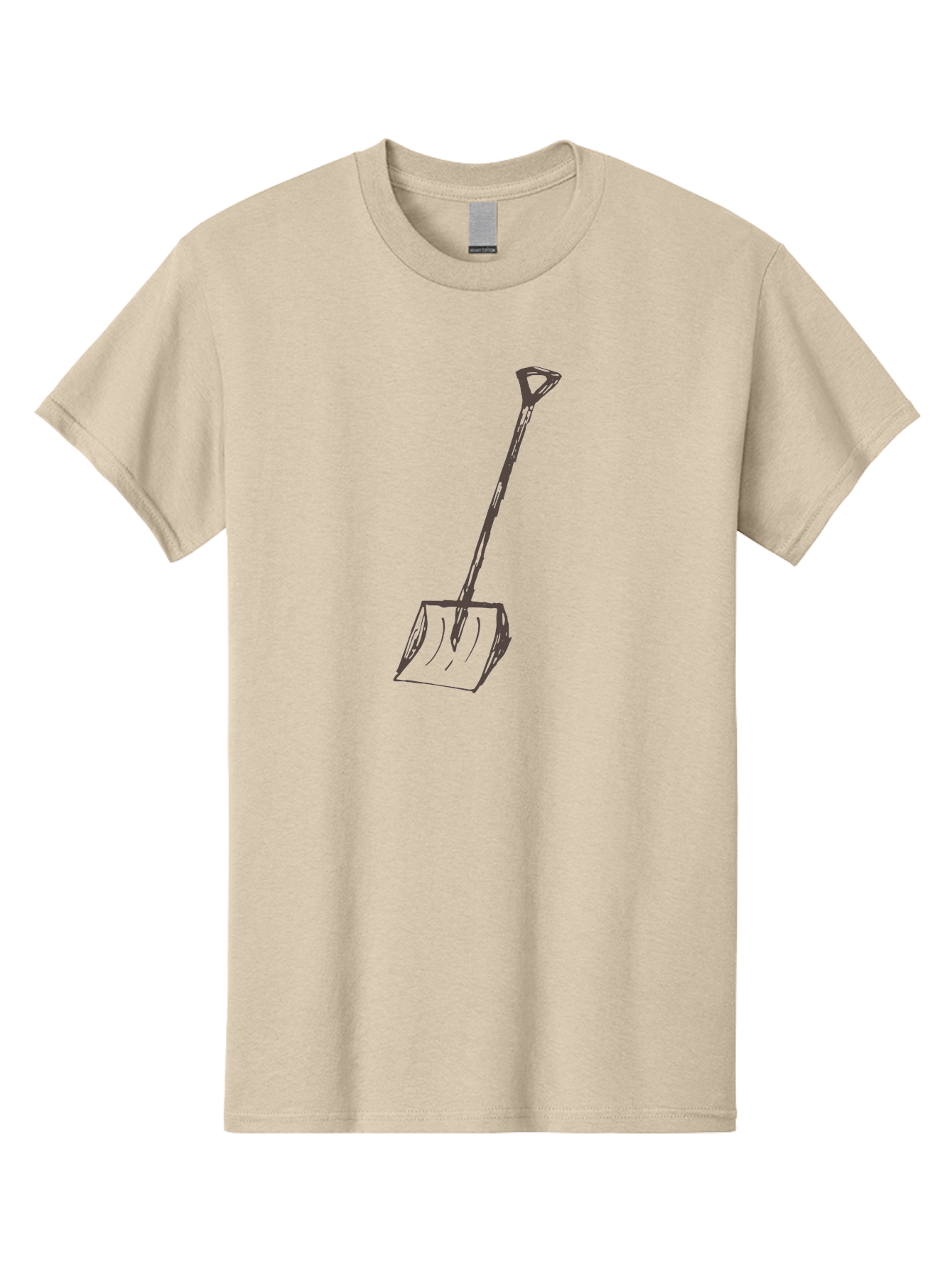Shovel Men'S Graphic Tee, 100% Cotton, Comfortable Casual Summer Wear, Machine Washable, Hand-Drawn Shovel, Gardening Tool, Yard Work, Digging Equipment, Manual Labor, Simple Illustration, Garden Shovel Aab102 27