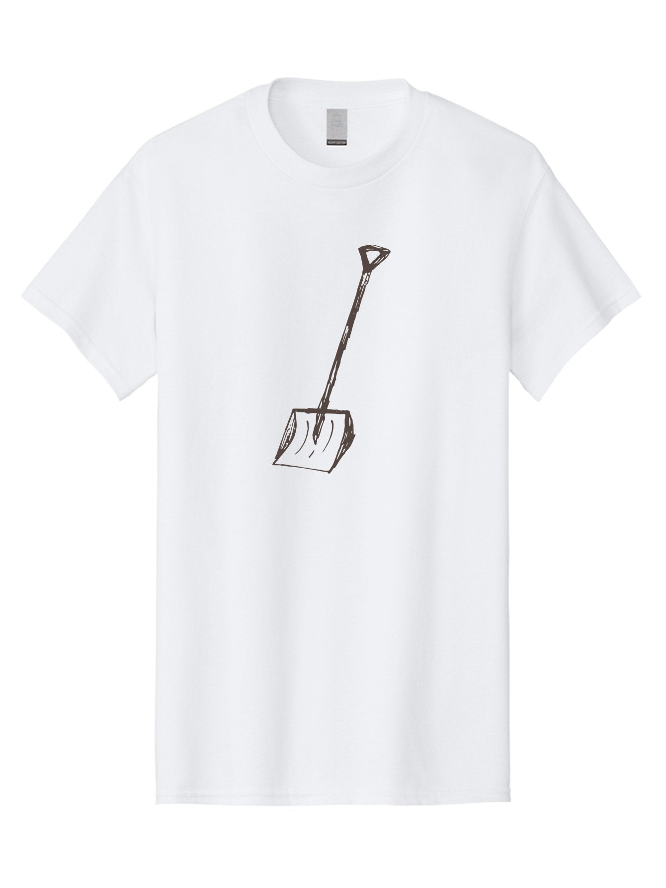Shovel Men'S Graphic Tee, 100% Cotton, Comfortable Casual Summer Wear, Machine Washable, Hand-Drawn Shovel, Gardening Tool, Yard Work, Digging Equipment, Manual Labor, Simple Illustration, Garden Shovel Aab102 11