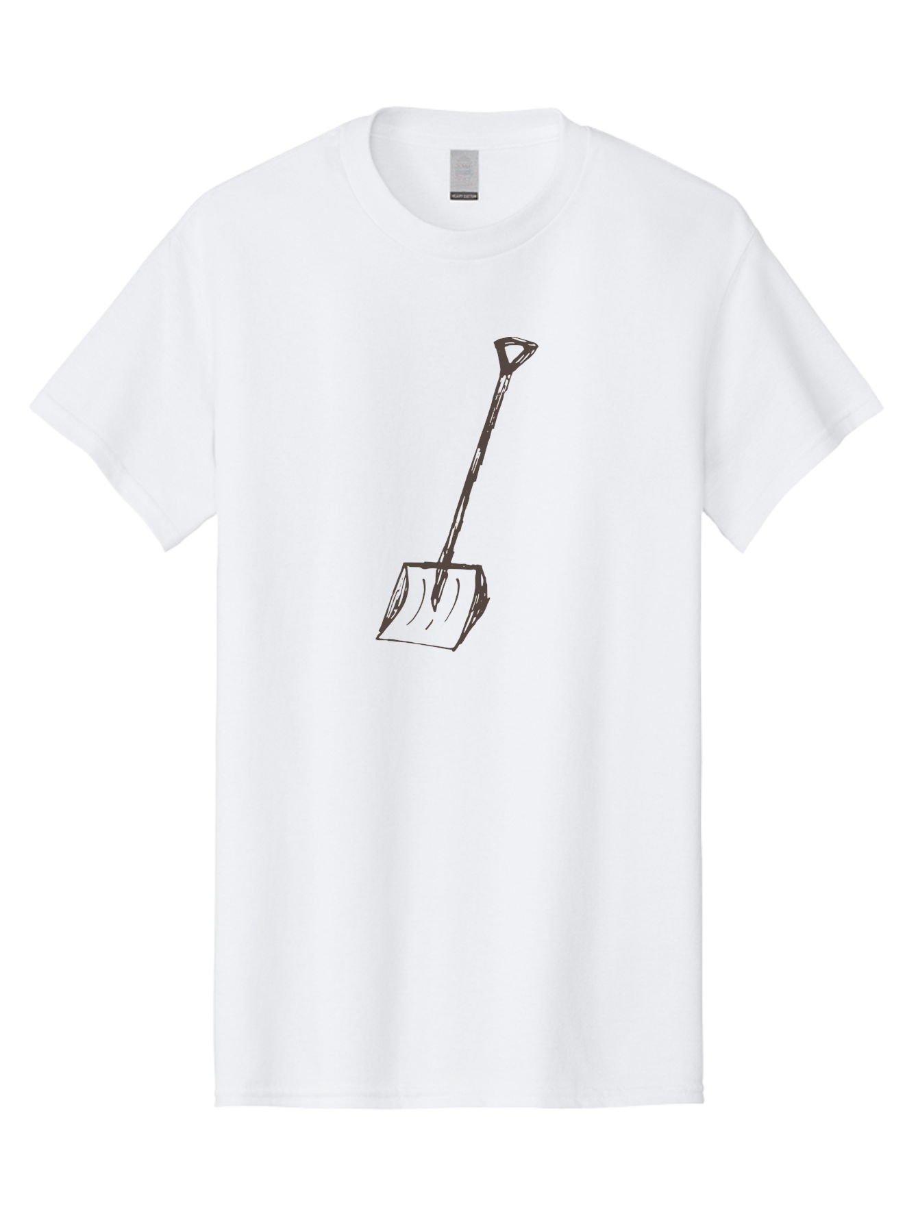 Shovel Men'S Graphic Tee, 100% Cotton, Comfortable Casual Summer Wear, Machine Washable, Hand-Drawn Shovel, Gardening Tool, Yard Work, Digging Equipment, Manual Labor, Simple Illustration, Garden Shovel Aab102 29