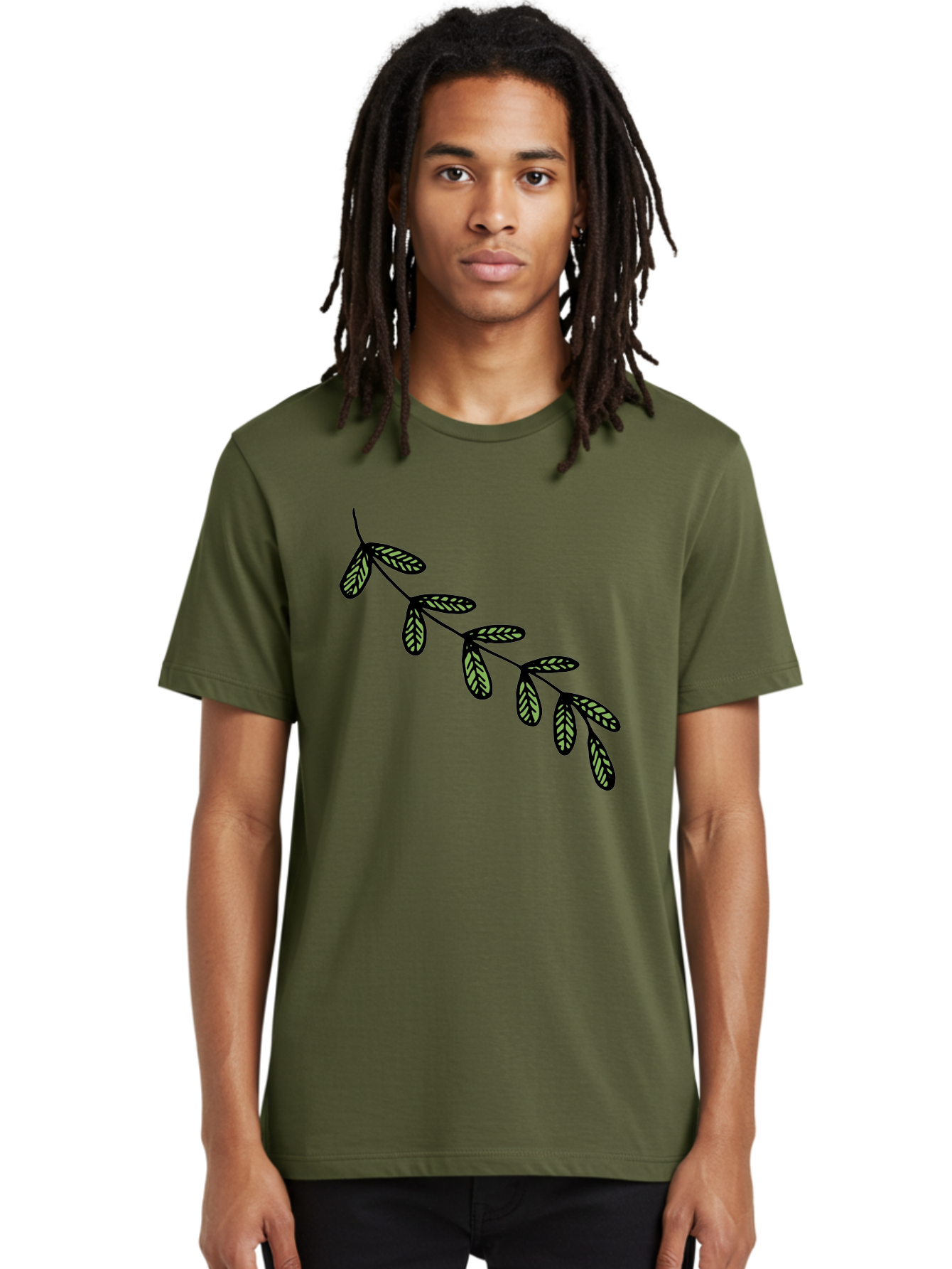 Simple-Leaves Men'S Graphic Tee, 100% Cotton, Comfortable Casual Summer Wear, Machine Washable, Simple Leaf Illustration, Minimalist Leaf Design, Black Leaves, Leaf Pattern, Botanical Art, Leaf Texture, Nature-Inspired Graphics Aab104 16