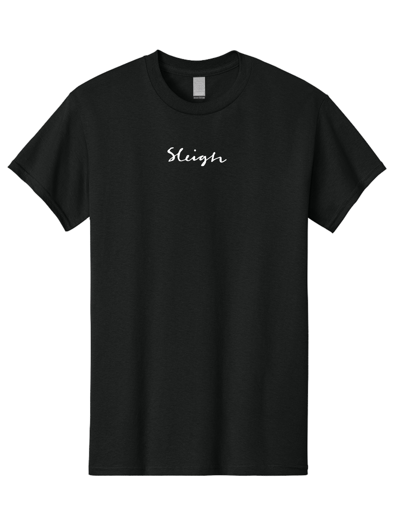 Sleigh-1 Men'S Graphic Tee, 100% Cotton, Comfortable Casual Summer Wear, Machine Washable, Sleigh, Festive, Holiday, Winter Season, Cursive Text, White Font, Christmas Theme, Seasonal Decoration Aab105
