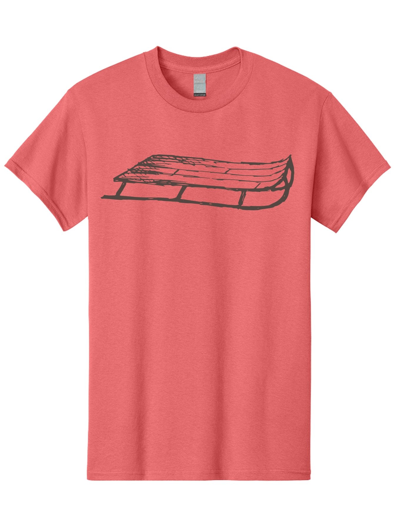 Sleigh Men'S Graphic Tee, 100% Cotton, Comfortable Casual Summer Wear, Machine Washable, Winter Sled, Festive Season, Snow Ride, Joyful Activity, Wooden Frame, Curved Runners, Holiday Fun, Winter Sport, Snowy Landscape, Cold Weather, Aab109 14