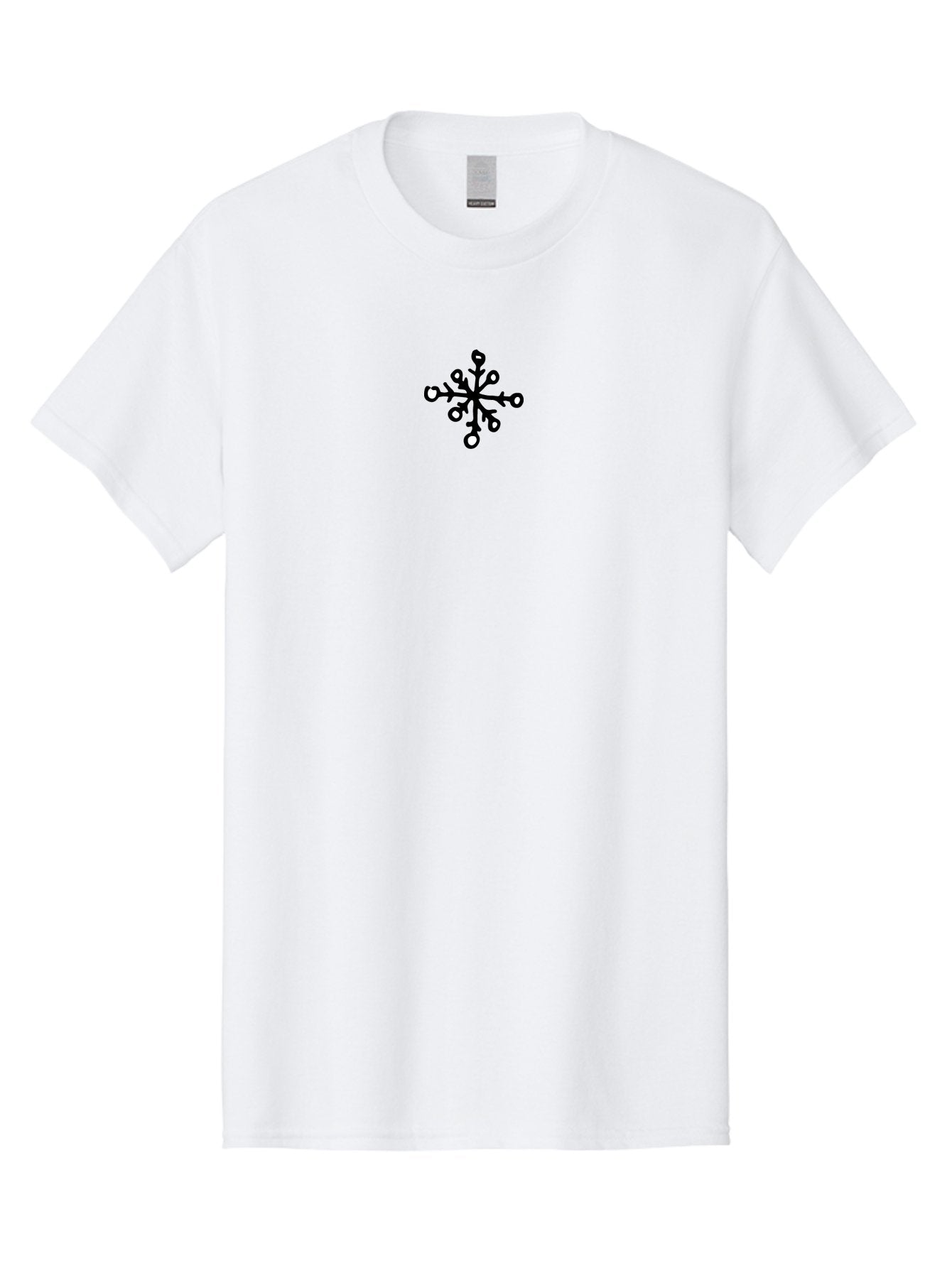 Snowflake-1 Men'S Graphic Tee, 100% Cotton, Comfortable Casual Summer Wear, Machine Washable, Stylized Snowflake, Minimalist Design, Simple Shapes, Black And White Contrast, Festive Symbol, Winter Theme, Abstract Art Aab111 4