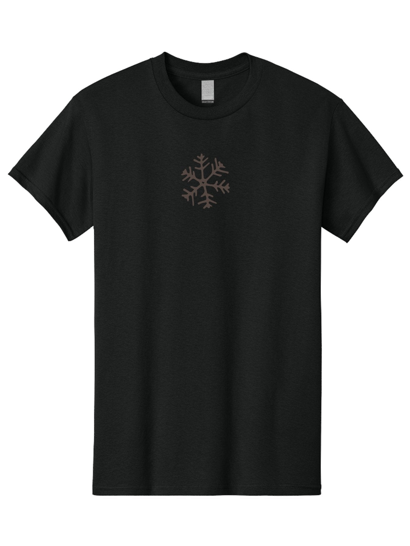 Snowflake-4 Men'S Graphic Tee, 100% Cotton, Comfortable Casual Summer Wear, Machine Washable, Snowflake Design, Winter Symbol, Frosty Pattern, Intricate Details, Dark Gray Silhouette, Symmetrical Shape, Festive Element, Seasonal Decoration Aab115
