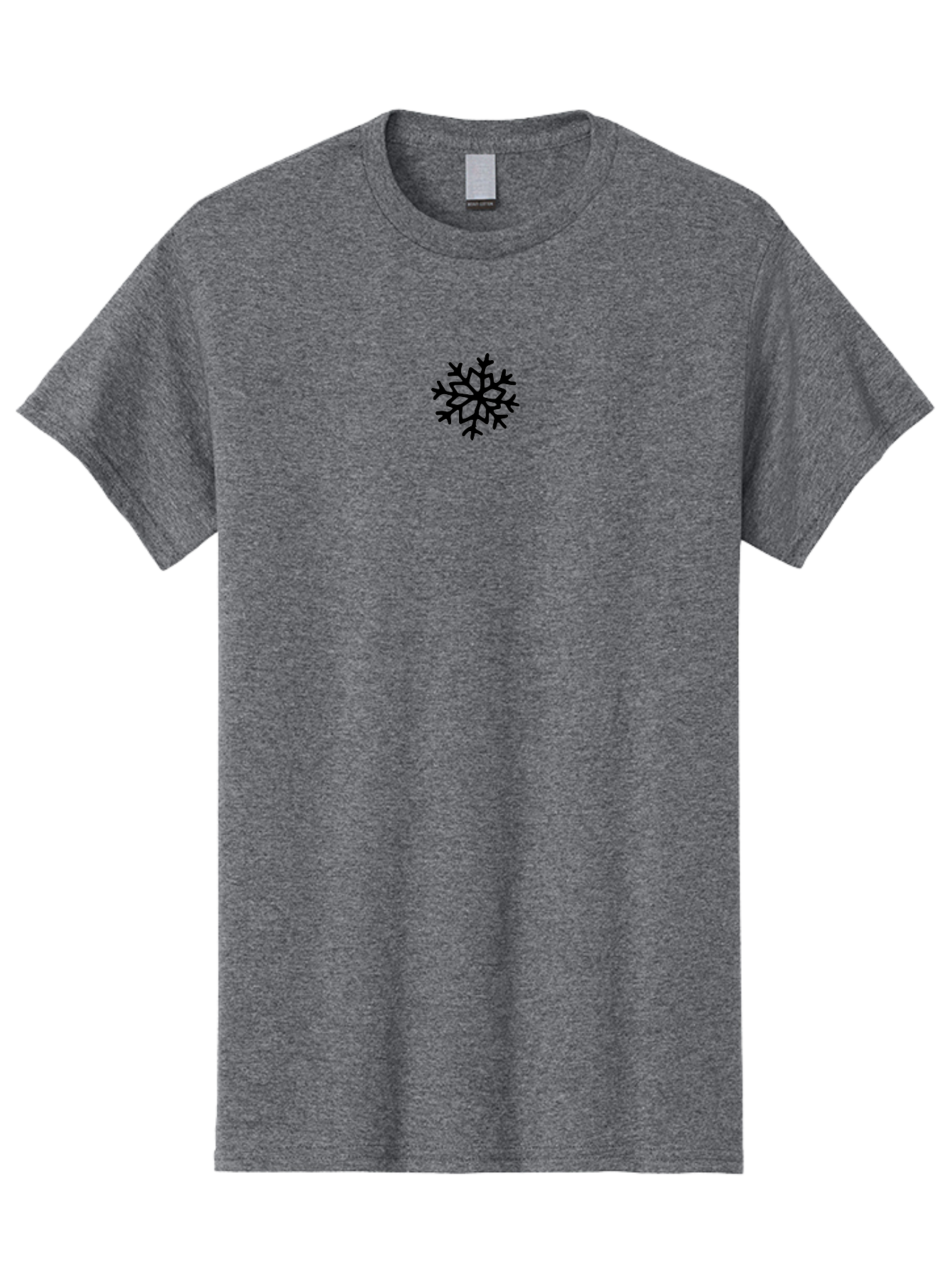 Snowflake Men'S Graphic Tee, 100% Cotton, Comfortable Casual Summer Wear, Machine Washable, Snowflake Graphic, Winter Symbol, Frosty Design, Simple Illustration, Holiday Decor, Christmas Theme, Minimalist Art, Black Silhouette Aab122