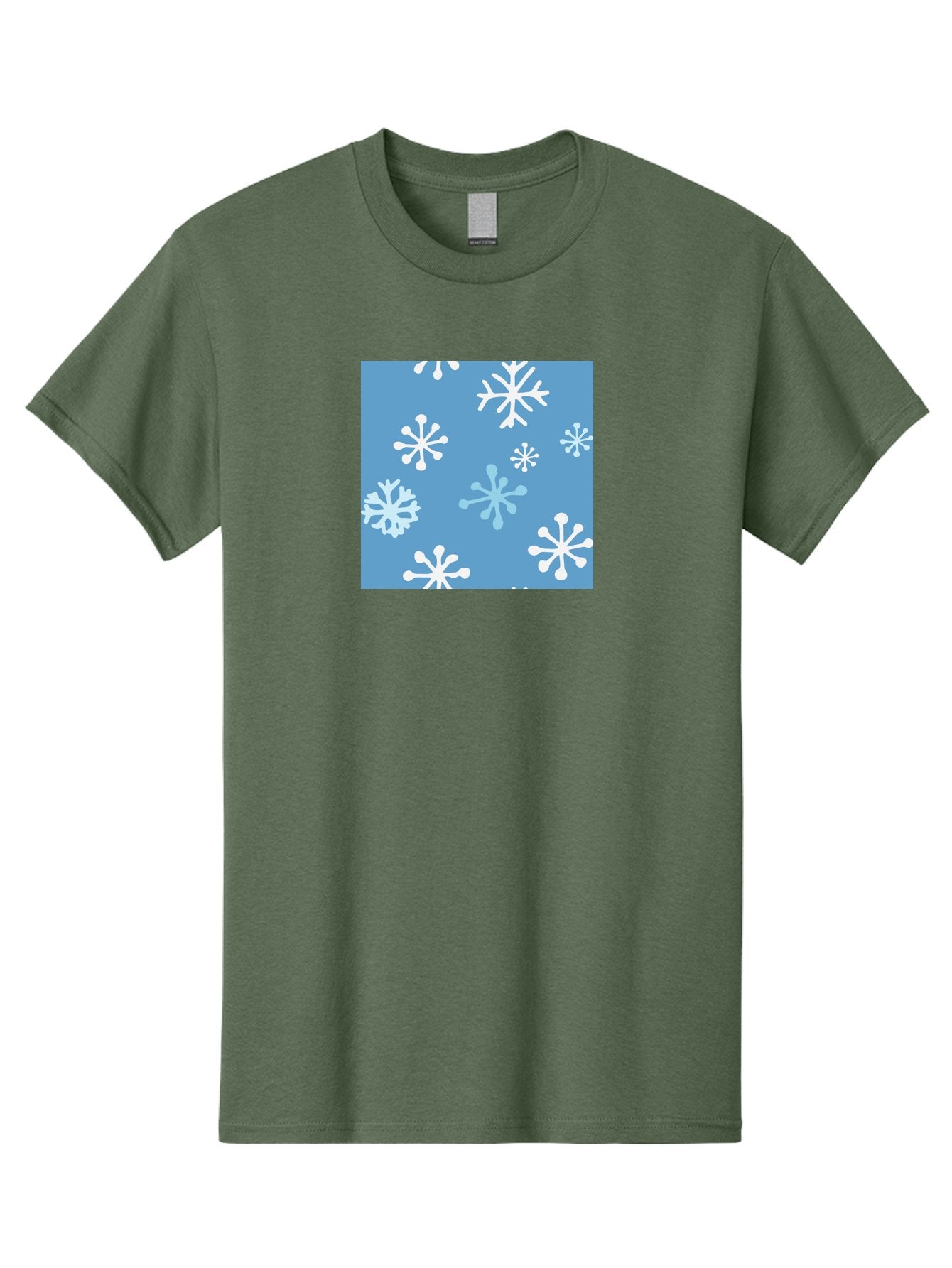 Snowflakes Men'S Graphic Tee, 100% Cotton, Comfortable Casual Summer Wear, Machine Washable, Winter Wonderland, Snowflake Pattern, Festive Design, Blue Background, White Snowflakes, Cold Weather, Snowy Scene, Holiday Theme, Seasonal Graphic, Aab123 9