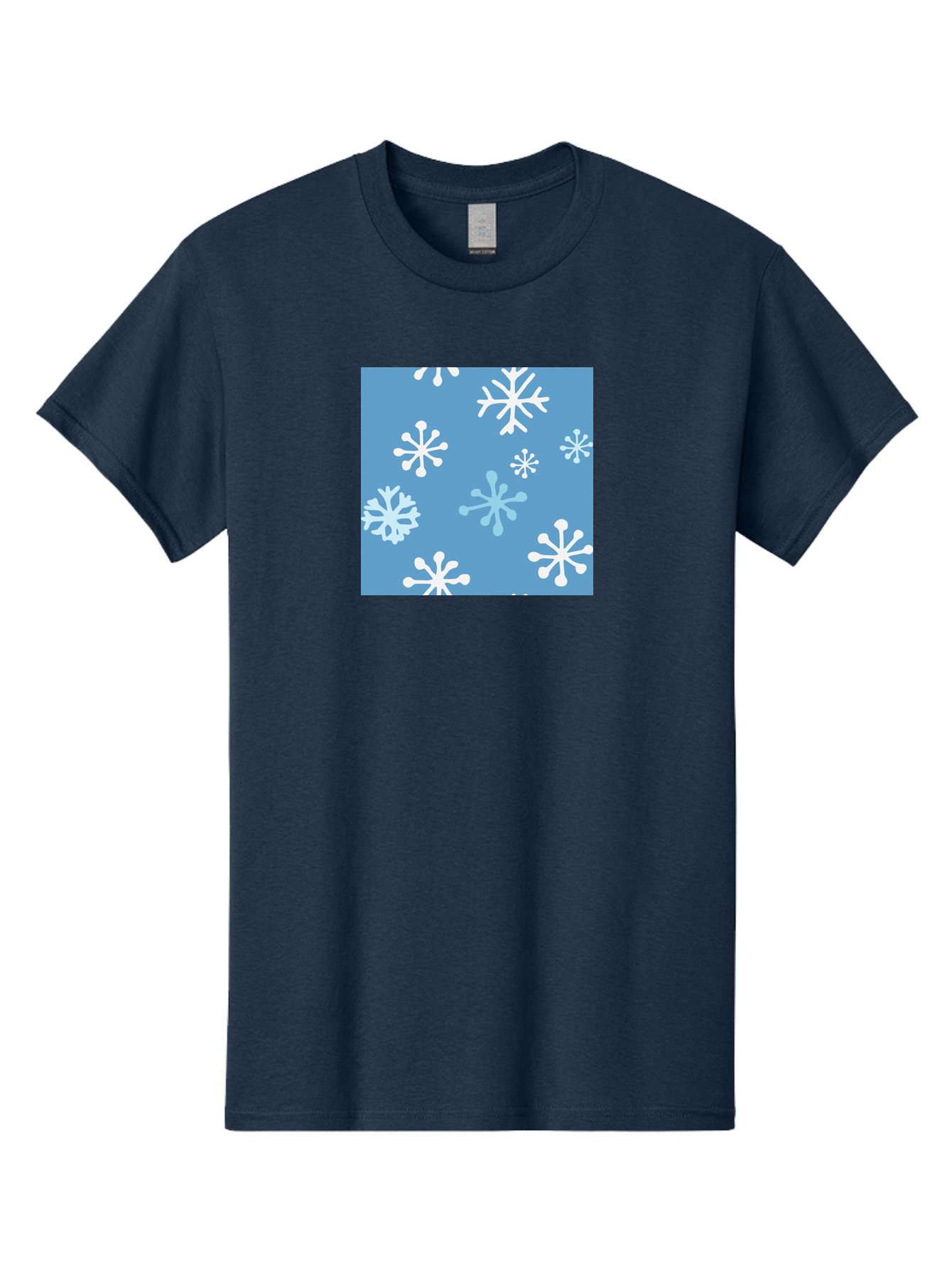 Snowflakes Men'S Graphic Tee, 100% Cotton, Comfortable Casual Summer Wear, Machine Washable, Winter Wonderland, Snowflake Pattern, Festive Design, Blue Background, White Snowflakes, Cold Weather, Snowy Scene, Holiday Theme, Seasonal Graphic, Aab123 19