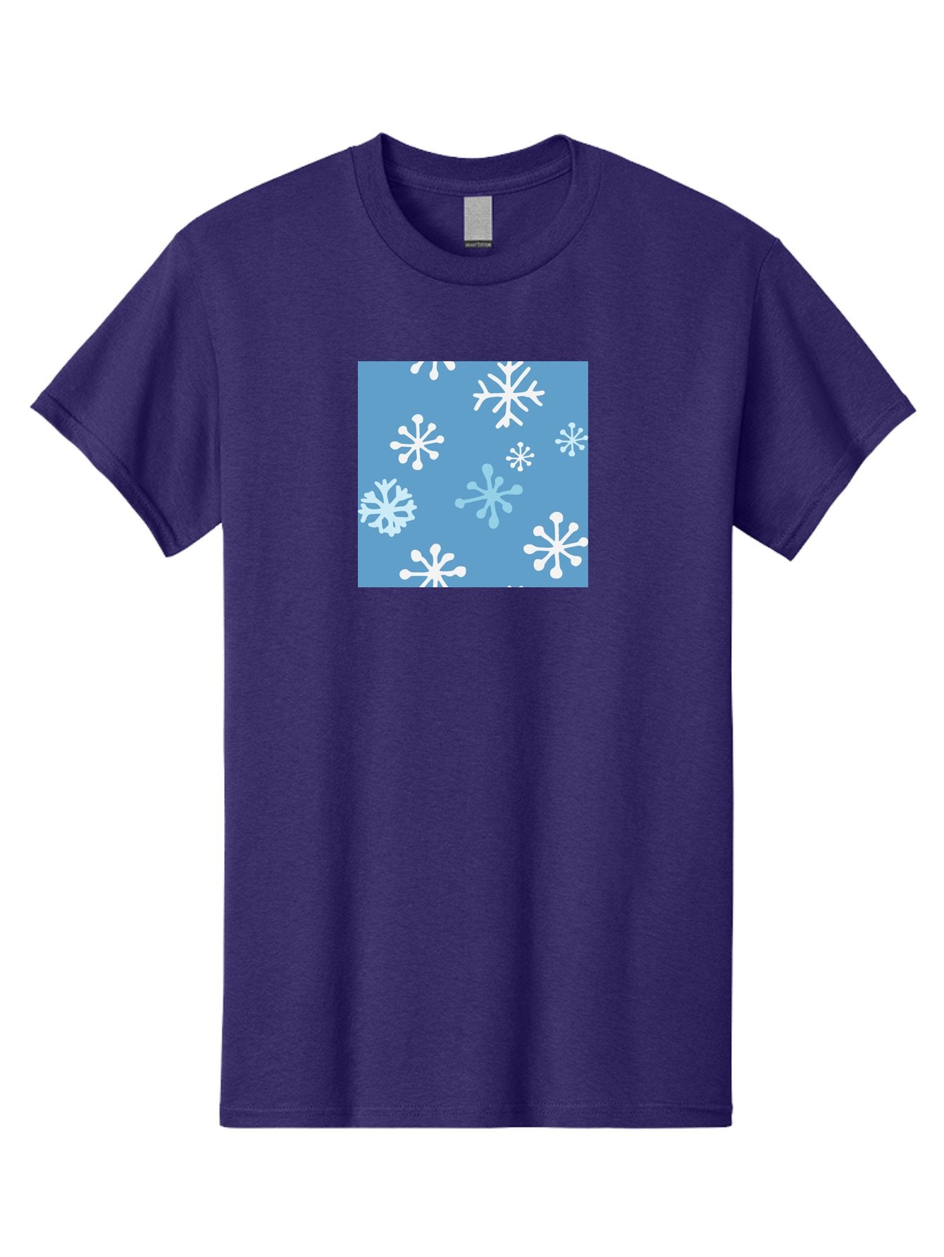 Snowflakes Men'S Graphic Tee, 100% Cotton, Comfortable Casual Summer Wear, Machine Washable, Winter Wonderland, Snowflake Pattern, Festive Design, Blue Background, White Snowflakes, Cold Weather, Snowy Scene, Holiday Theme, Seasonal Graphic, Aab123 11
