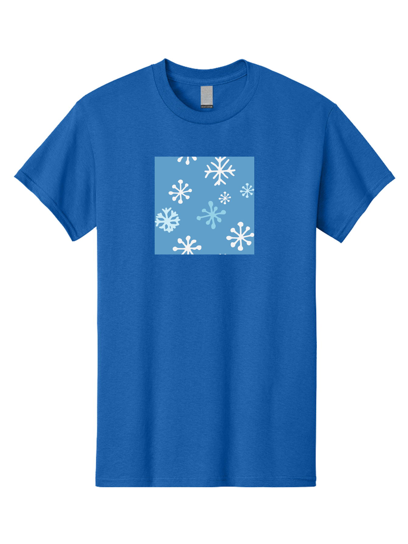 Snowflakes Men'S Graphic Tee, 100% Cotton, Comfortable Casual Summer Wear, Machine Washable, Winter Wonderland, Snowflake Pattern, Festive Design, Blue Background, White Snowflakes, Cold Weather, Snowy Scene, Holiday Theme, Seasonal Graphic, Aab123 25