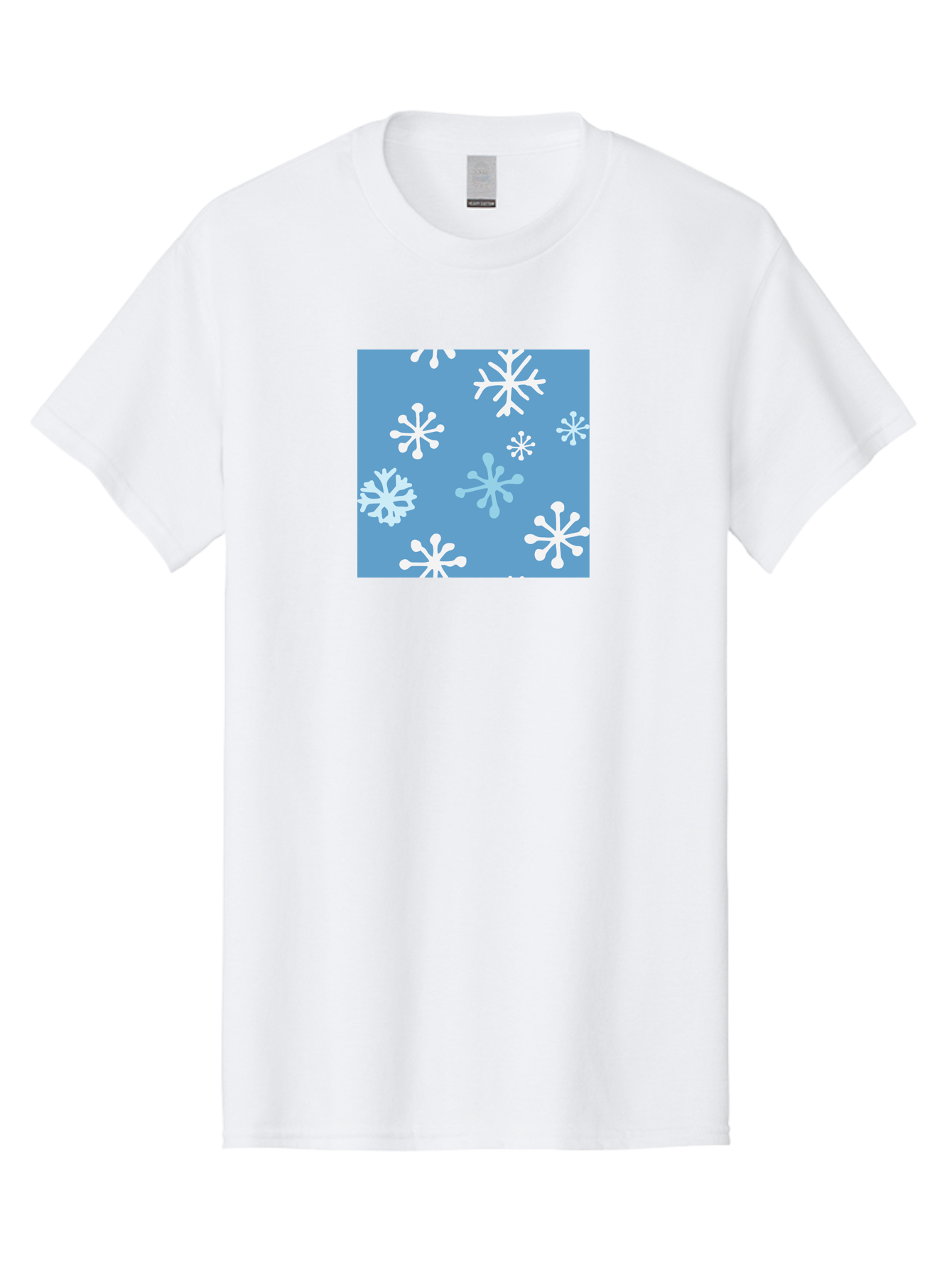 Snowflakes Men'S Graphic Tee, 100% Cotton, Comfortable Casual Summer Wear, Machine Washable, Winter Wonderland, Snowflake Pattern, Festive Design, Blue Background, White Snowflakes, Cold Weather, Snowy Scene, Holiday Theme, Seasonal Graphic, Aab123 29