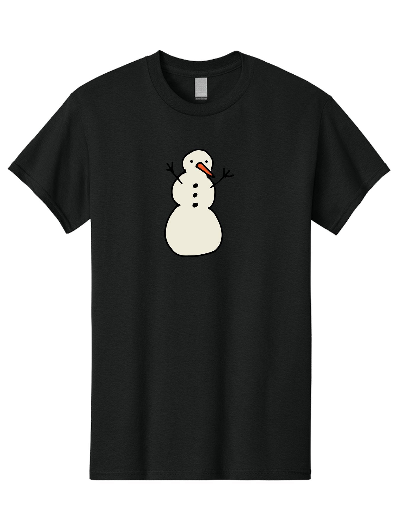 Snowman-1 Men'S Graphic Tee, 100% Cotton, Comfortable Casual Summer Wear, Machine Washable, Cartoon Snowman, White Snowman, Orange Nose, Black Dots, Winter Character, Festive Figure, Snowball Body, Simple Design, Cute Illustration, Aab124 10