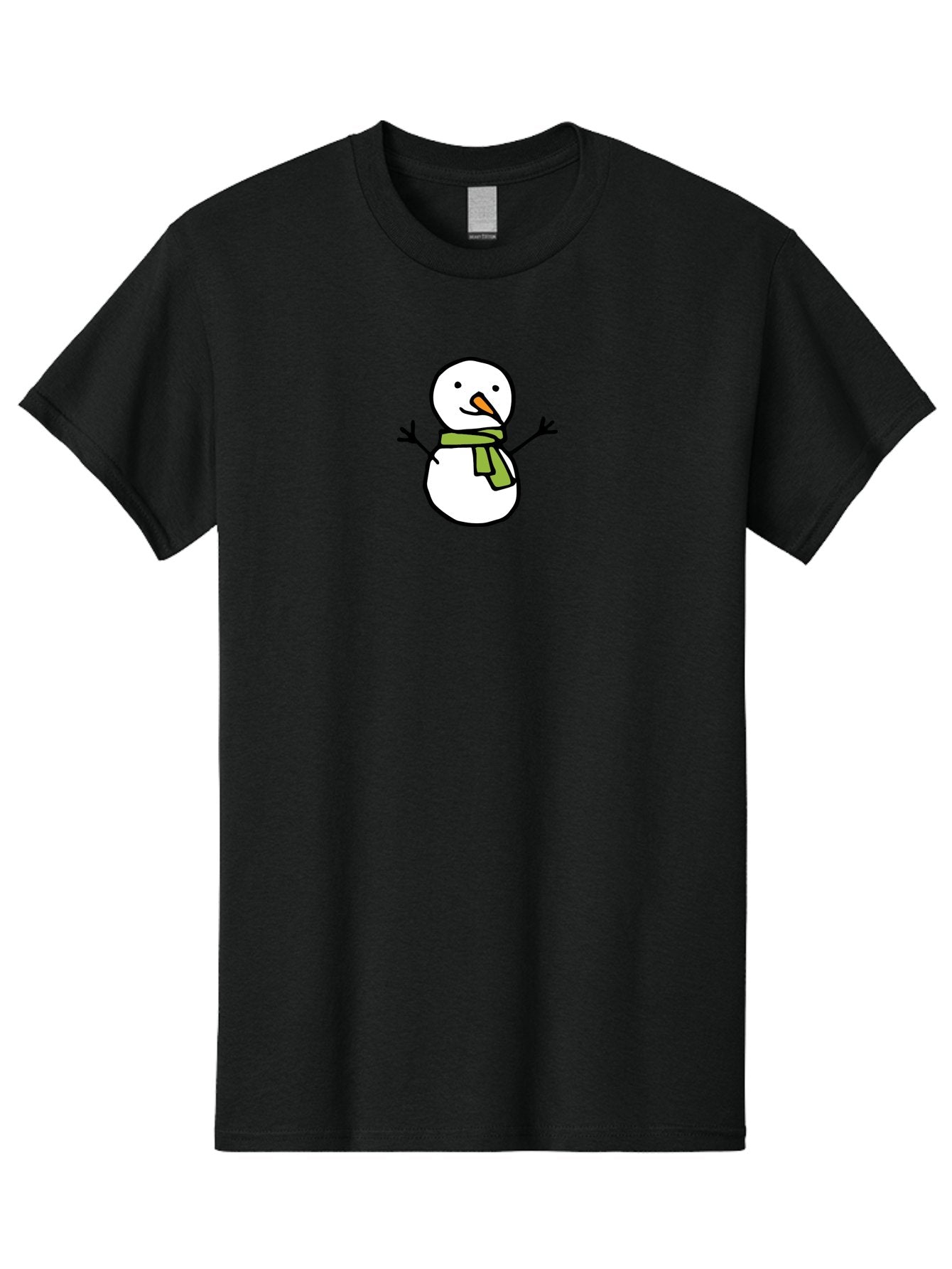 Snowman-4 Men'S Graphic Tee, 100% Cotton, Comfortable Casual Summer Wear, Machine Washable, Cartoon Snowman, Smiling Snowman, Winter Character, Green Scarf, Orange Nose, Friendly Snowman, Christmas Character, Digital Illustration, Aab127 5