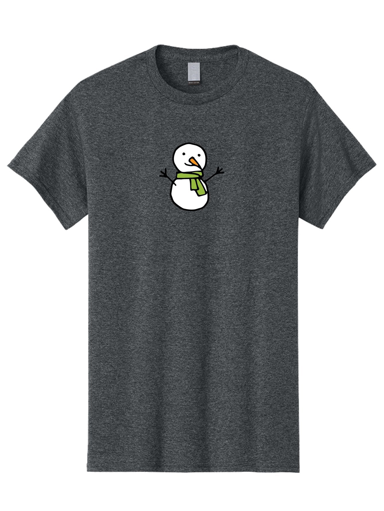 Snowman-4 Men'S Graphic Tee, 100% Cotton, Comfortable Casual Summer Wear, Machine Washable, Cartoon Snowman, Smiling Snowman, Winter Character, Green Scarf, Orange Nose, Friendly Snowman, Christmas Character, Digital Illustration, Aab127 6