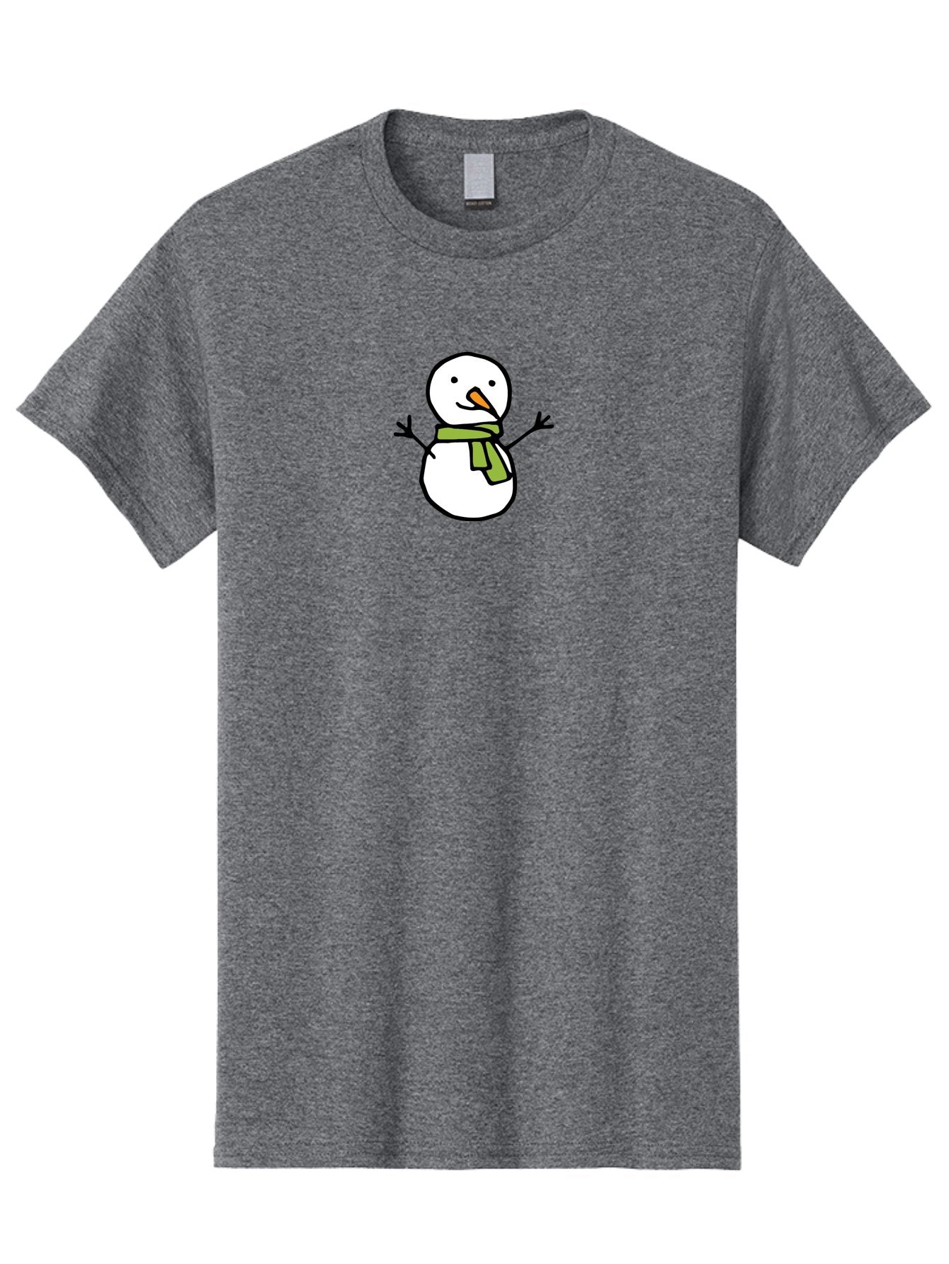 Snowman-4 Men'S Graphic Tee, 100% Cotton, Comfortable Casual Summer Wear, Machine Washable, Cartoon Snowman, Smiling Snowman, Winter Character, Green Scarf, Orange Nose, Friendly Snowman, Christmas Character, Digital Illustration, Aab127 4