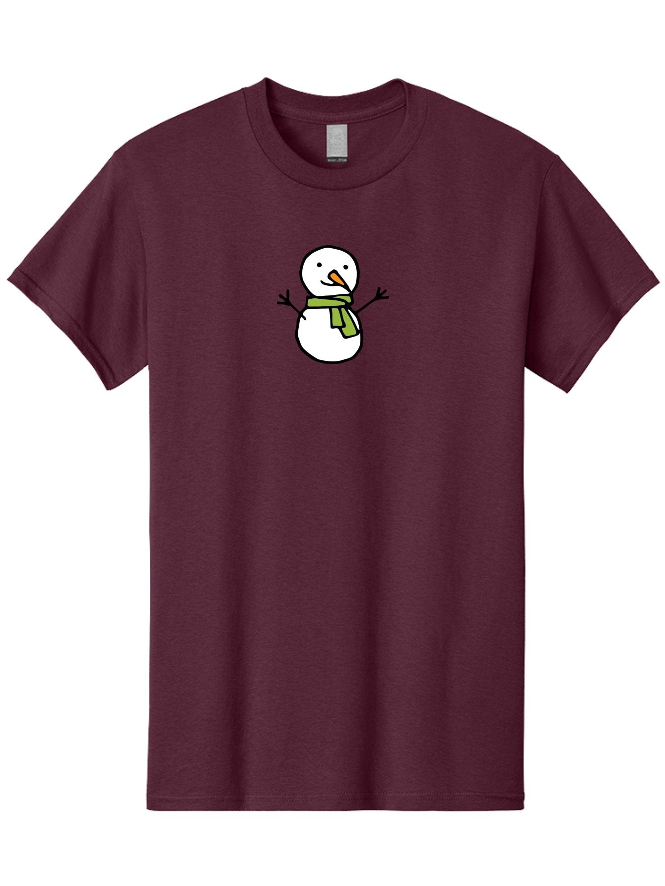 Snowman-4 Men'S Graphic Tee, 100% Cotton, Comfortable Casual Summer Wear, Machine Washable, Cartoon Snowman, Smiling Snowman, Winter Character, Green Scarf, Orange Nose, Friendly Snowman, Christmas Character, Digital Illustration, Aab127 11