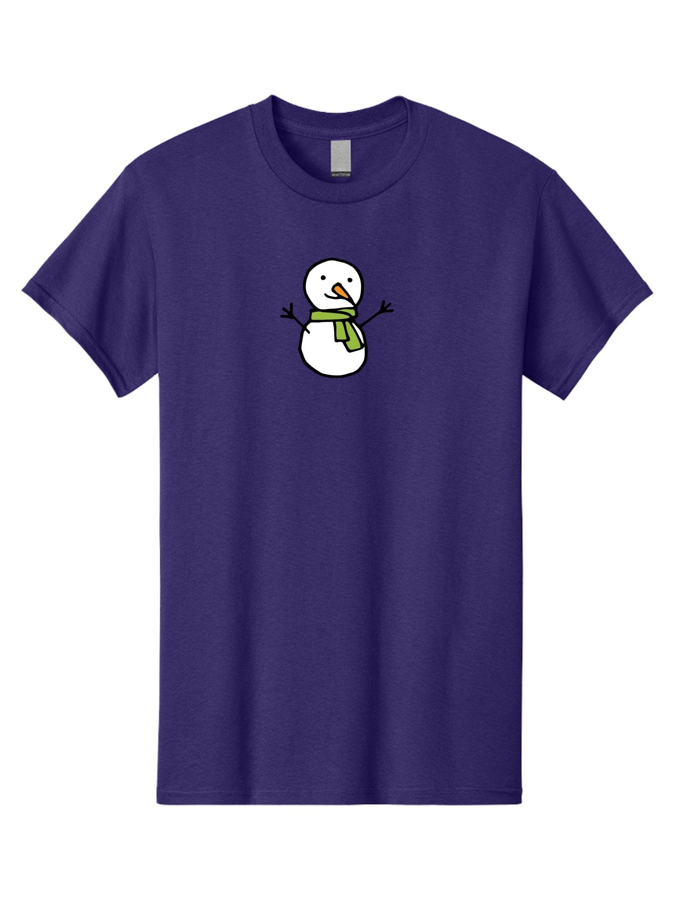 Snowman-4 Men'S Graphic Tee, 100% Cotton, Comfortable Casual Summer Wear, Machine Washable, Cartoon Snowman, Smiling Snowman, Winter Character, Green Scarf, Orange Nose, Friendly Snowman, Christmas Character, Digital Illustration, Aab127 14
