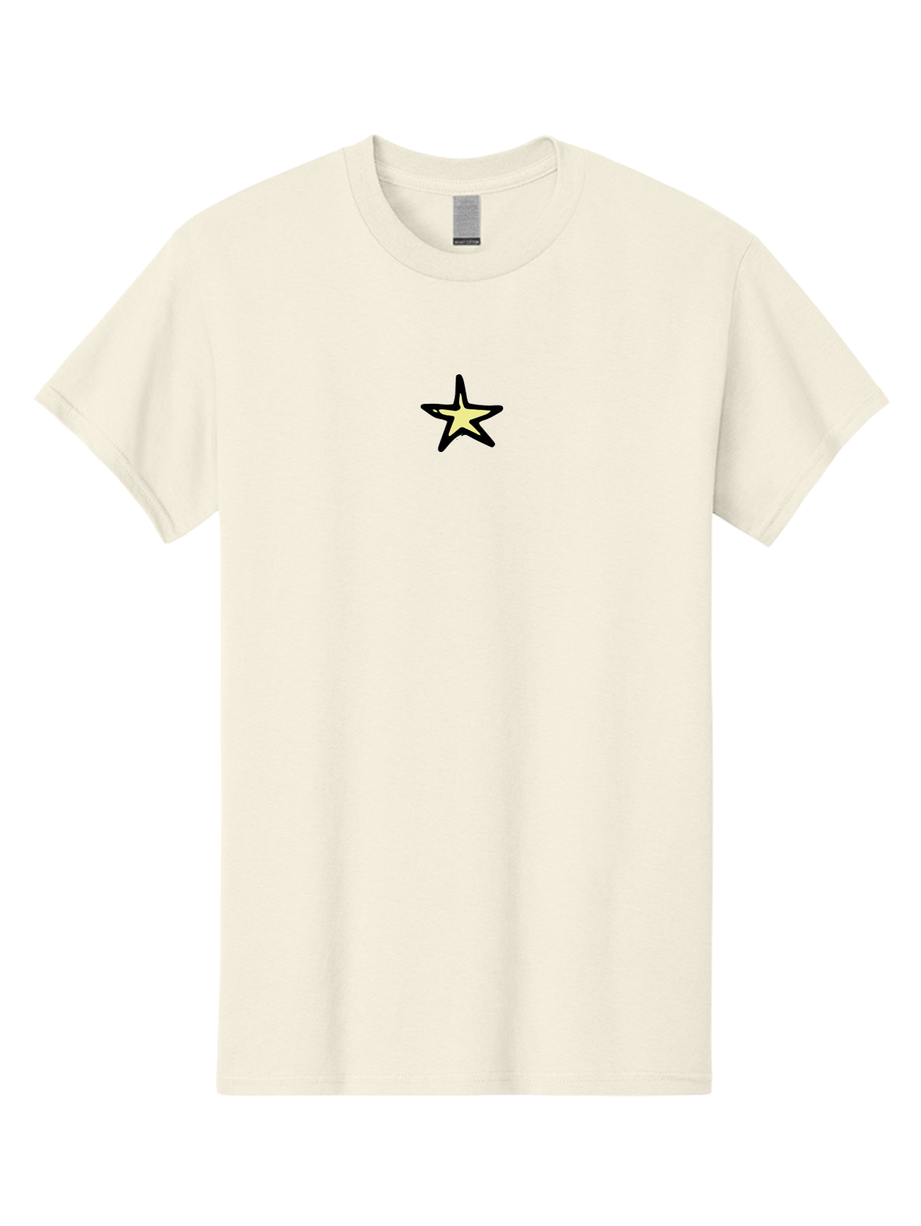 Star Men'S Graphic Tee, 100% Cotton, Comfortable Casual Summer Wear, Machine Washable, Star Icon, Five-Pointed Star, Simple Design, Minimalist Graphic, Bold Lines, Yellow Fill, Black Outline, Modern Style, Digital Art Aab135 17