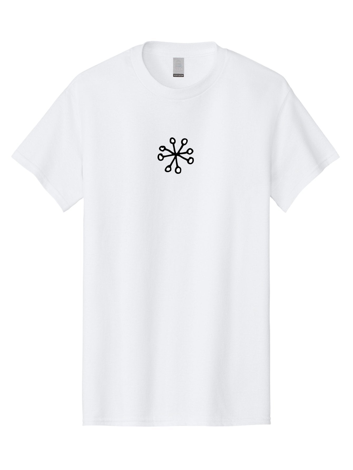 Stylized-Asterisk Men'S Graphic Tee, 100% Cotton, Comfortable Casual Summer Wear, Machine Washable, Simple Icon, Asterisk Symbol, Minimalist Design, Black And White, Radial Pattern, Abstract Shape, Graphical Element, Modern Aesthetic Aab140