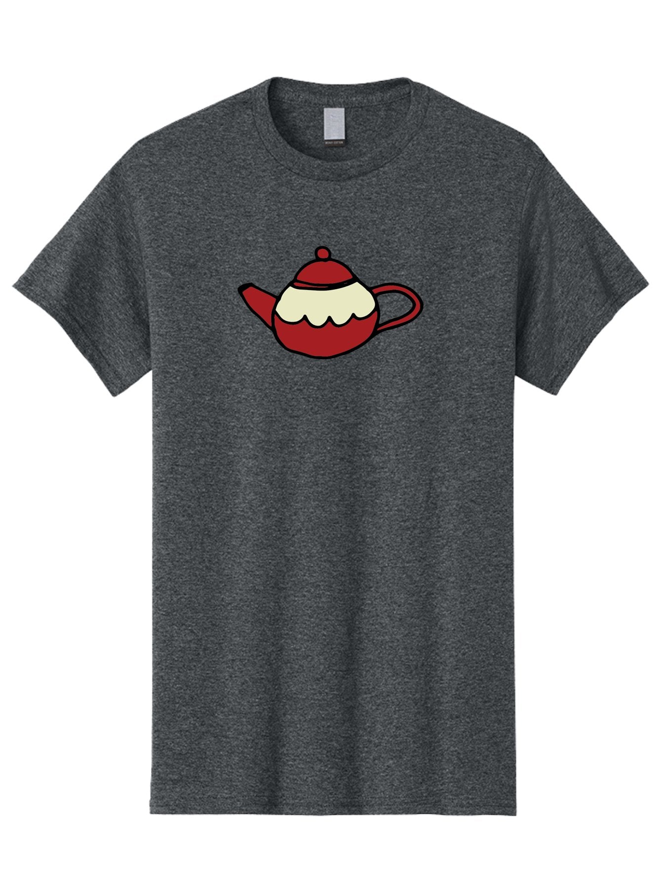 Teapot Men'S Graphic Tee, 100% Cotton, Comfortable Casual Summer Wear, Machine Washable, Teapot, Red Teapot, Cartoon Teapot, Tea, Beverage, Hospitality, Comfort, Whimsical Illustration, Tea Party, Digital Art Aab142