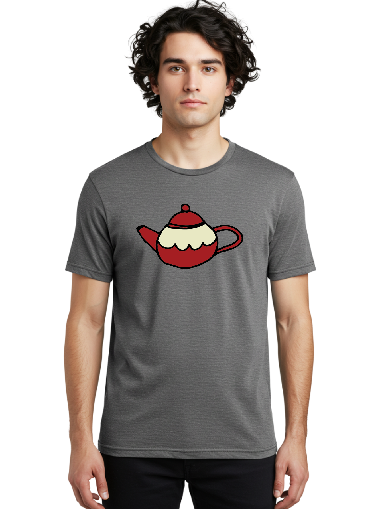 Teapot Men'S Graphic Tee, 100% Cotton, Comfortable Casual Summer Wear, Machine Washable, Teapot, Red Teapot, Cartoon Teapot, Tea, Beverage, Hospitality, Comfort, Whimsical Illustration, Tea Party, Digital Art Aab142 10
