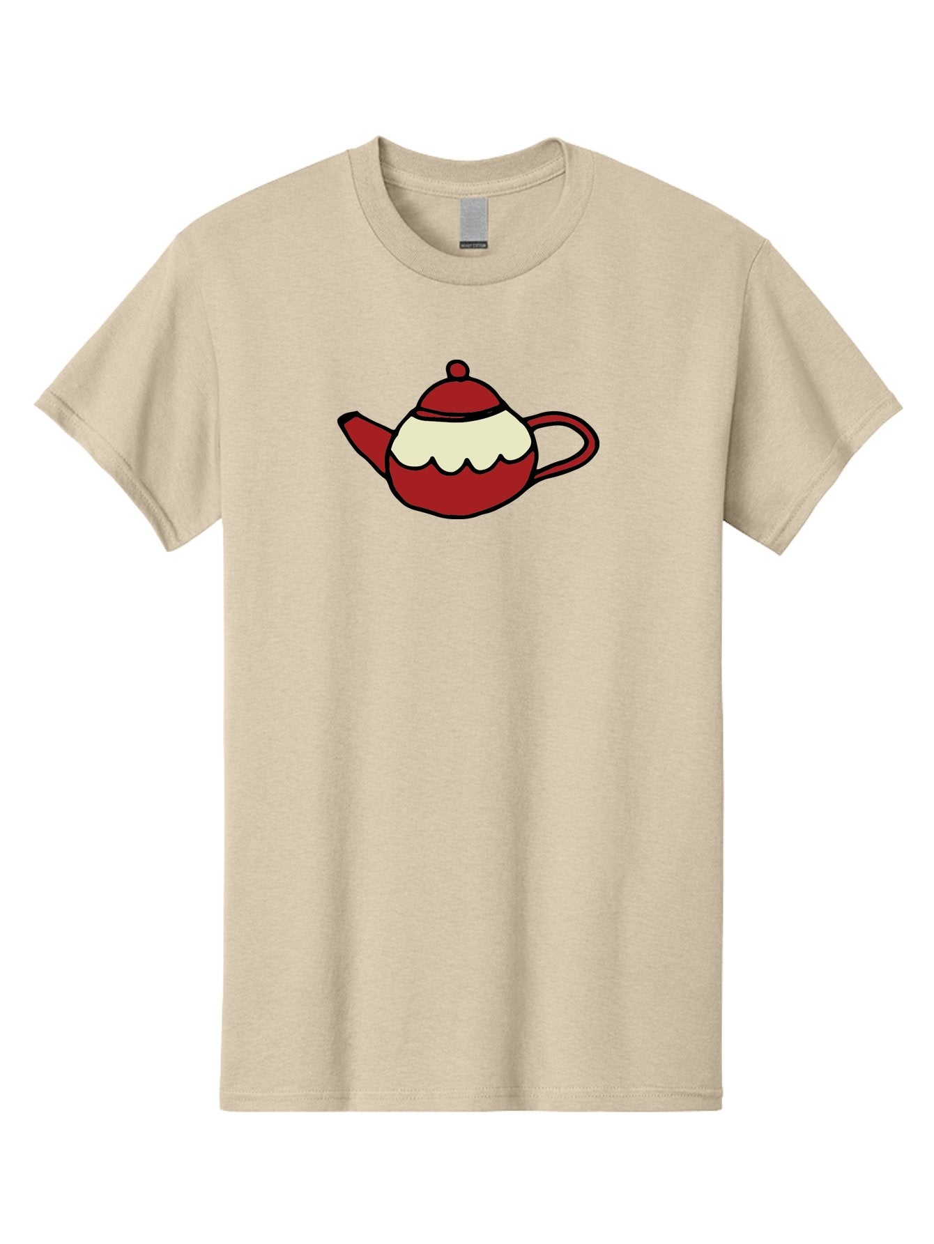 Teapot Men'S Graphic Tee, 100% Cotton, Comfortable Casual Summer Wear, Machine Washable, Teapot, Red Teapot, Cartoon Teapot, Tea, Beverage, Hospitality, Comfort, Whimsical Illustration, Tea Party, Digital Art Aab142