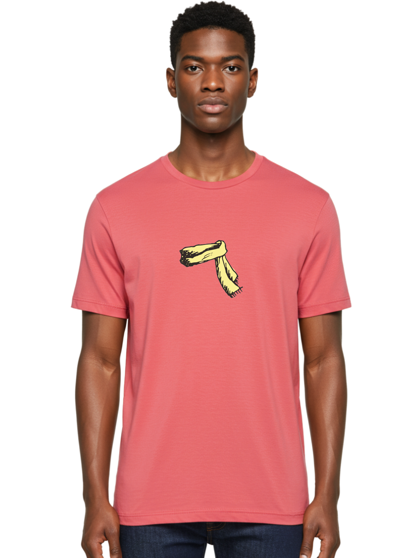Torn-Fabric Men'S Graphic Tee, 100% Cotton, Comfortable Casual Summer Wear, Machine Washable, Yellow Scarf, Casual Fashion, Accessory, Stylish Look, Fashion Trend, Winter Wear, Clothing Accessory Aab146 6