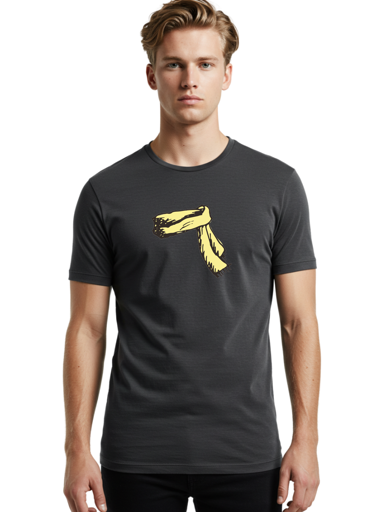 Torn-Fabric Men'S Graphic Tee, 100% Cotton, Comfortable Casual Summer Wear, Machine Washable, Yellow Scarf, Casual Fashion, Accessory, Stylish Look, Fashion Trend, Winter Wear, Clothing Accessory Aab146 8