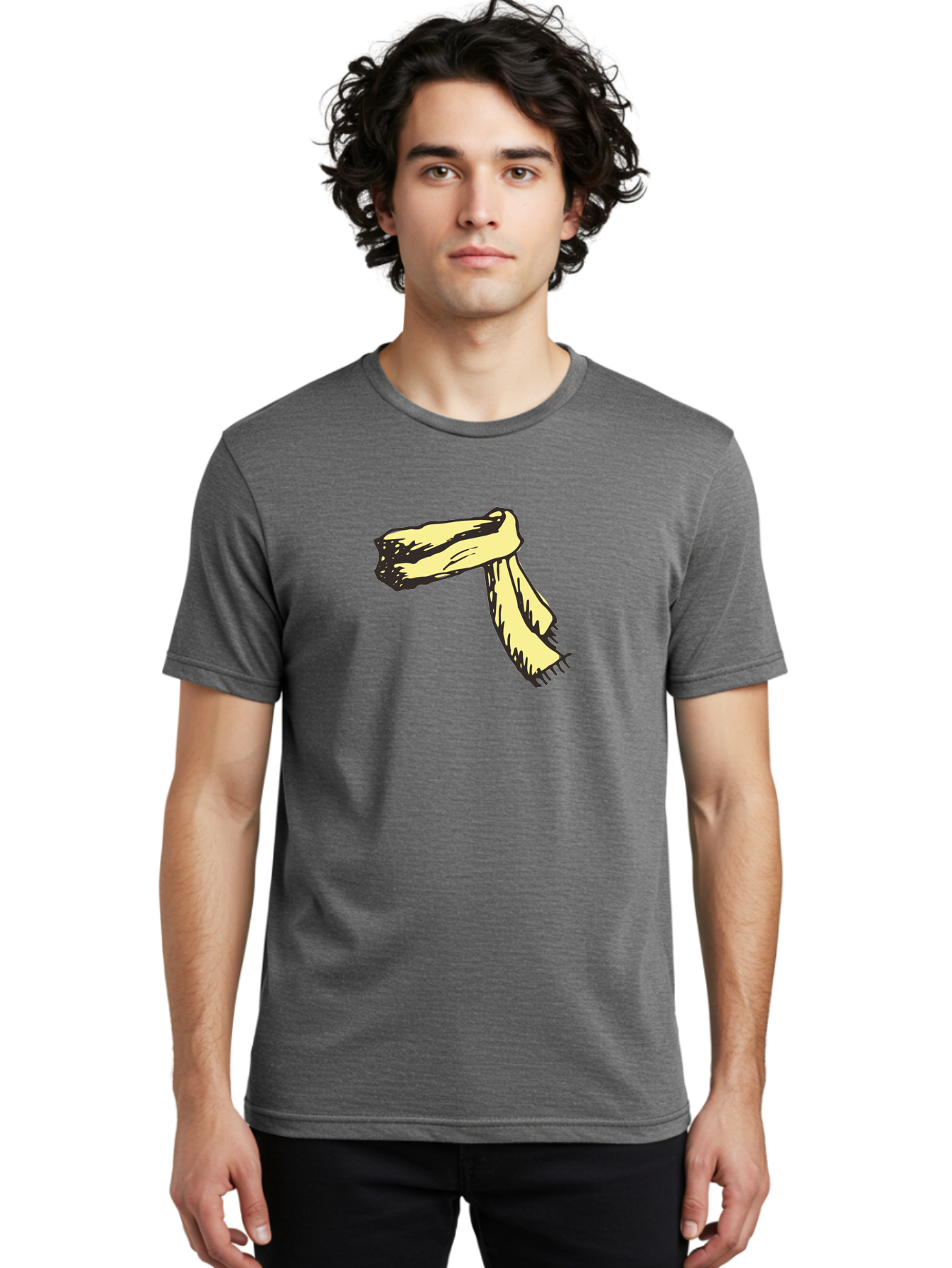 Torn-Fabric Men'S Graphic Tee, 100% Cotton, Comfortable Casual Summer Wear, Machine Washable, Yellow Scarf, Casual Fashion, Accessory, Stylish Look, Fashion Trend, Winter Wear, Clothing Accessory Aab146 10