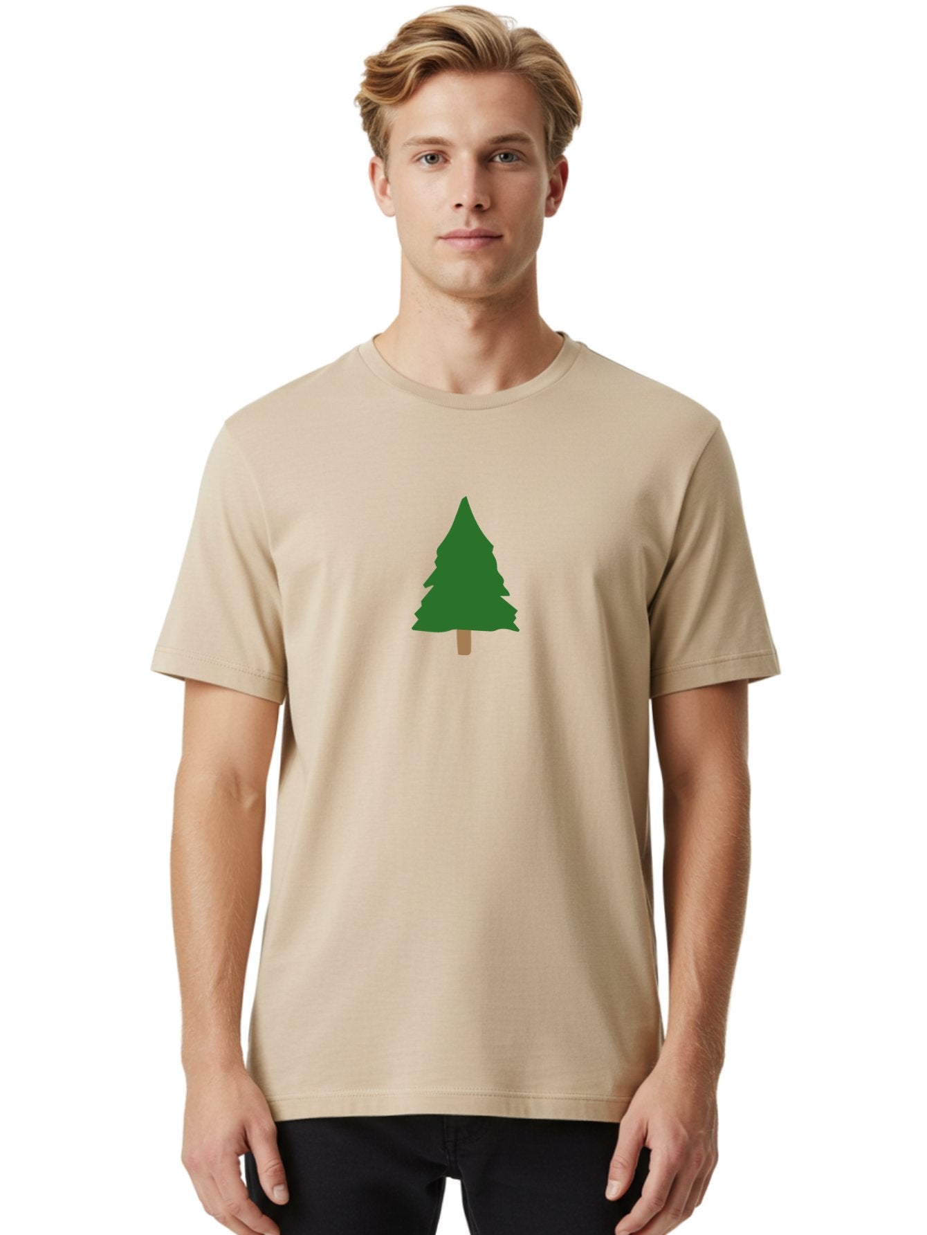 Tree-2 Men'S Graphic Tee, 100% Cotton, Comfortable Casual Summer Wear, Machine Washable, Simple Pine Tree, Minimalist Illustration, Evergreen Tree, Cartoon Style, Forest Icon, Eco-Friendly Symbol, Nature Graphic, Coniferous Tree, Digital Art Aab148 19