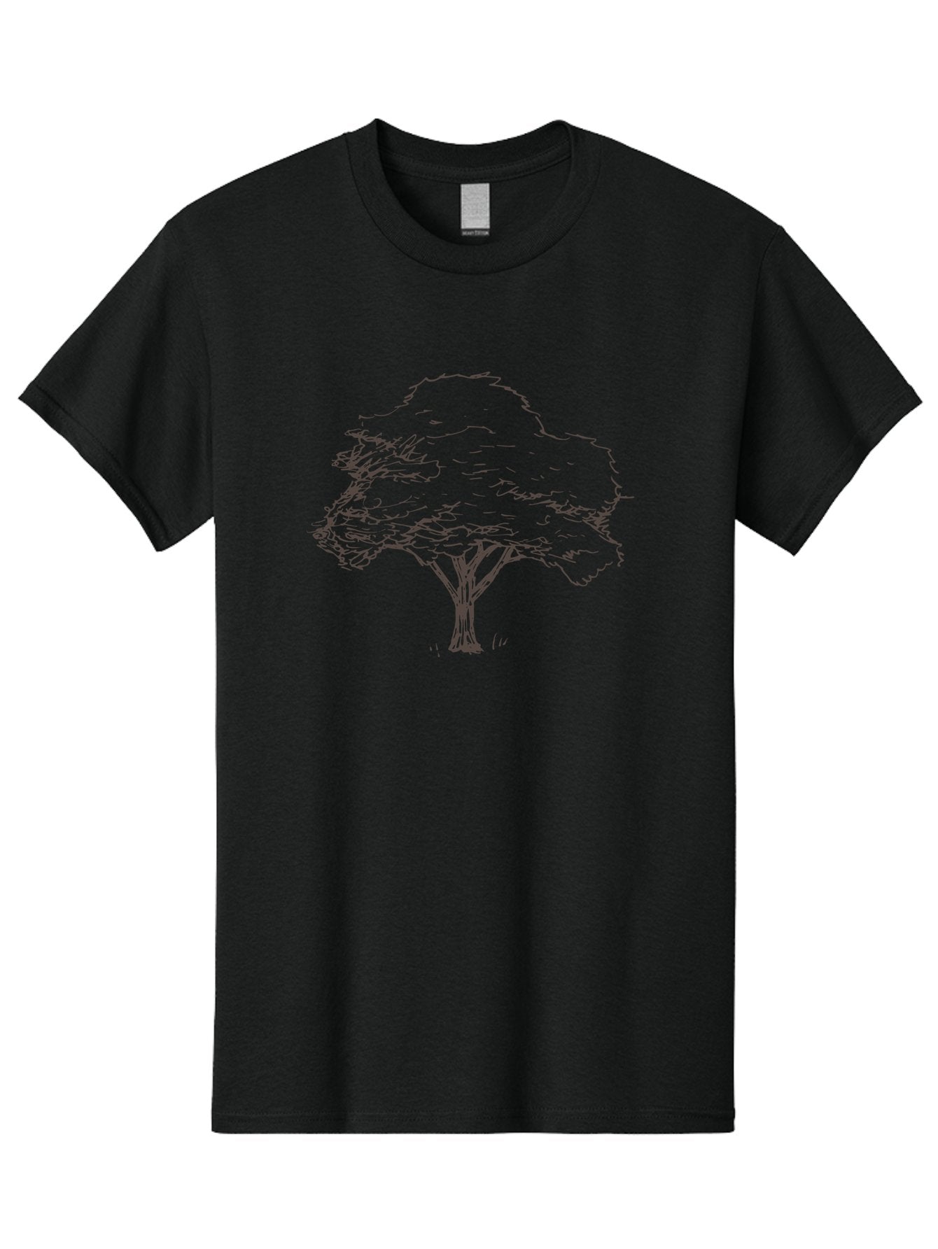 Tree Men'S Graphic Tee, 100% Cotton, Comfortable Casual Summer Wear, Machine Washable, Simple Tree Illustration, Minimalist Art, Dark Purple Lines, Nature-Inspired Design, Hand-Drawn Tree, Abstract Foliage, Modern Graphic Aab149 11