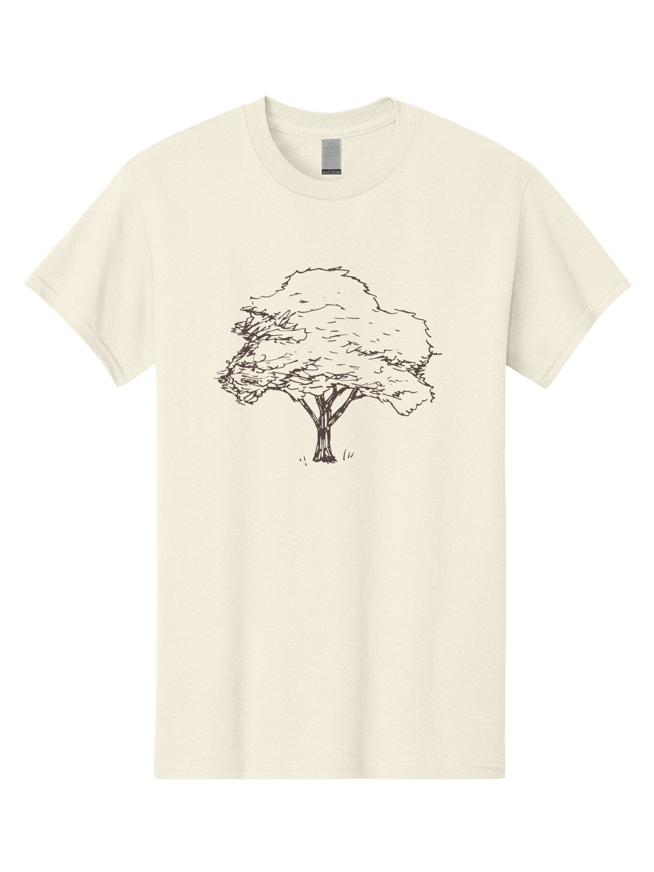 Tree Men'S Graphic Tee, 100% Cotton, Comfortable Casual Summer Wear, Machine Washable, Simple Tree Illustration, Minimalist Art, Dark Purple Lines, Nature-Inspired Design, Hand-Drawn Tree, Abstract Foliage, Modern Graphic Aab149 7