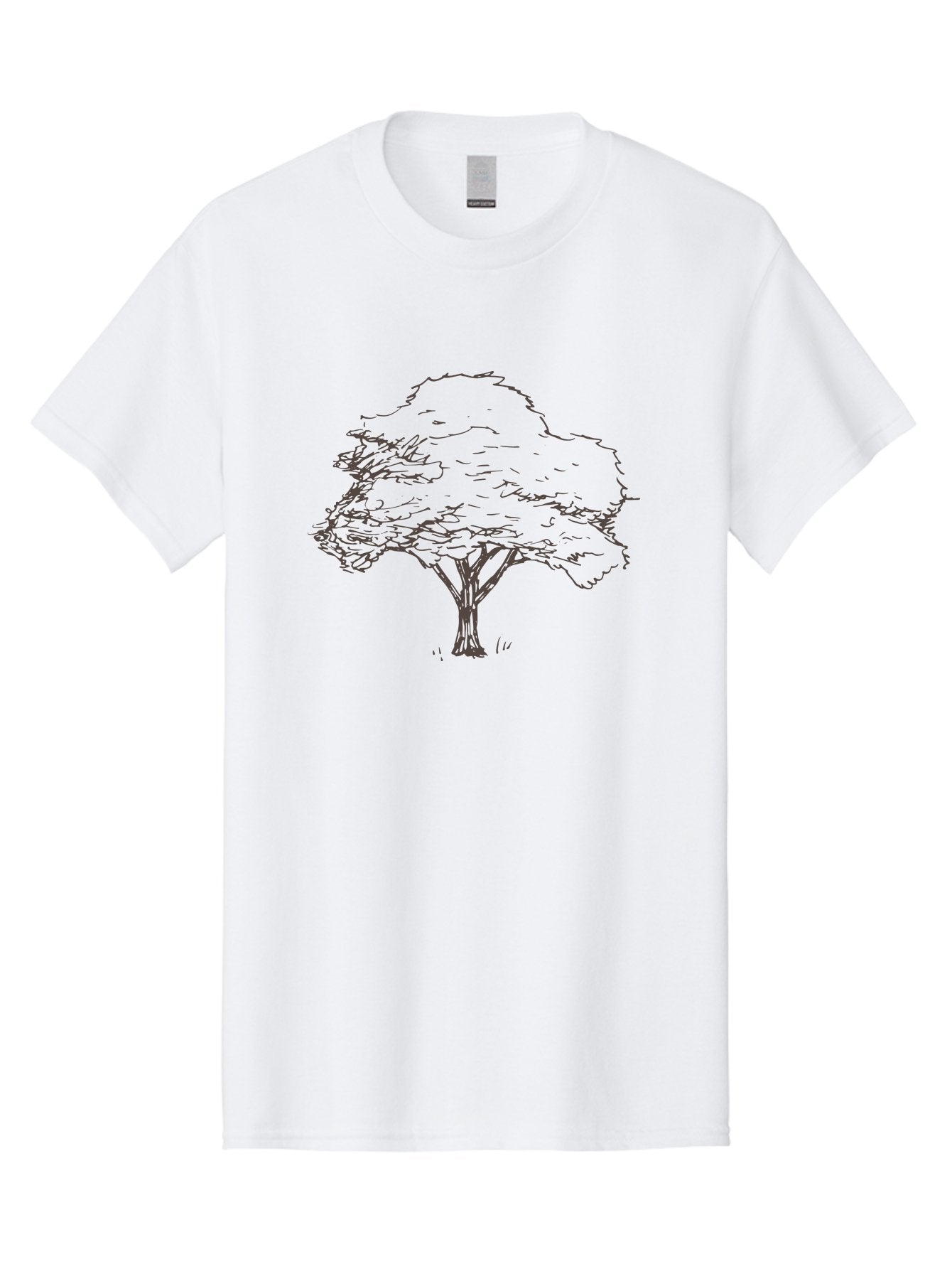 Tree Men'S Graphic Tee, 100% Cotton, Comfortable Casual Summer Wear, Machine Washable, Simple Tree Illustration, Minimalist Art, Dark Purple Lines, Nature-Inspired Design, Hand-Drawn Tree, Abstract Foliage, Modern Graphic Aab149 15