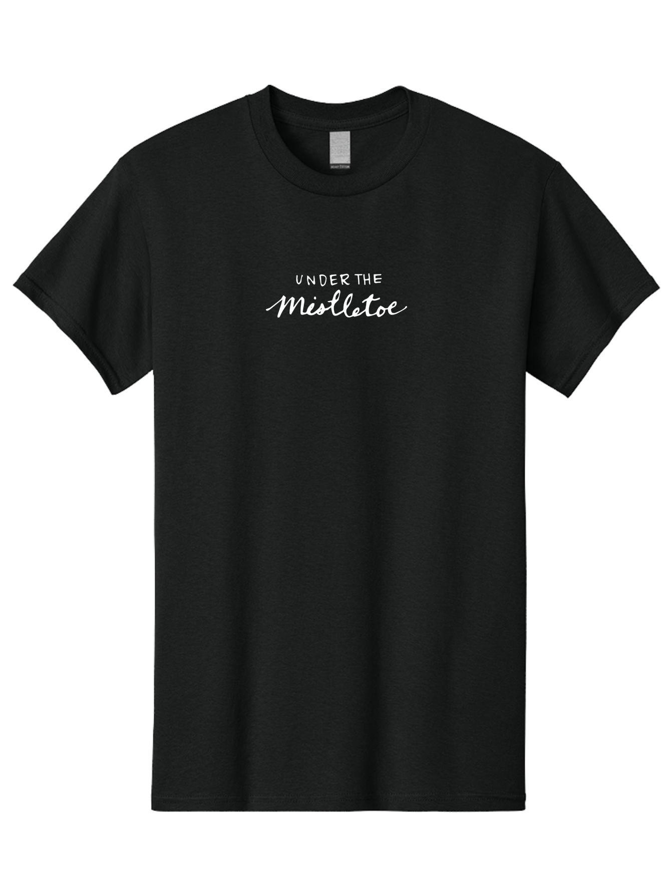 Under-The-Mistletoe Men'S Graphic Tee, 100% Cotton, Comfortable Casual Summer Wear, Machine Washable, Christmas Theme, Holiday Greeting, Festive Card, Winter Decor, Mistletoe Tradition, Festive Atmosphere, Holiday Romance Aab154