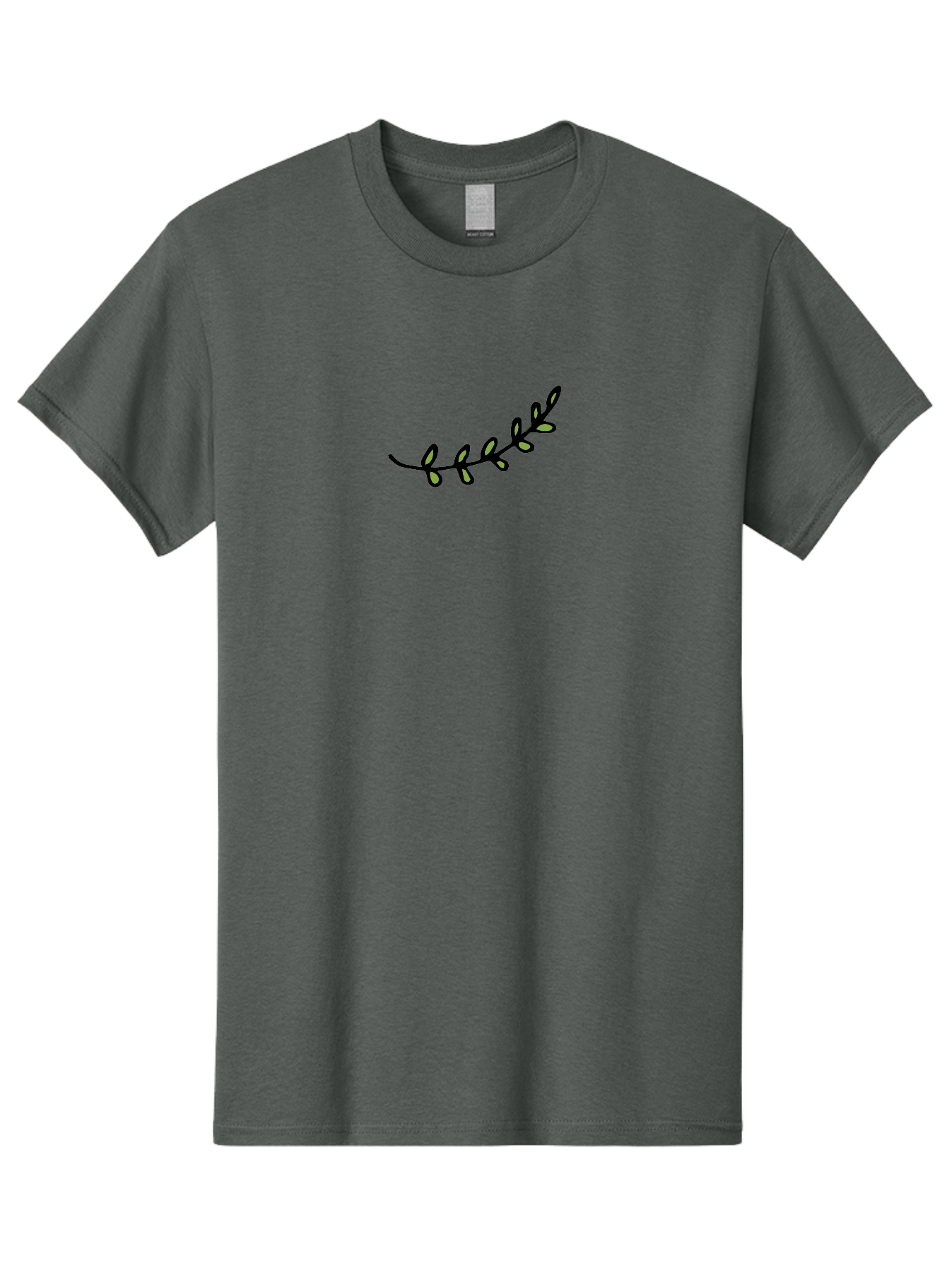 Vine-Branch Men'S Graphic Tee, 100% Cotton, Comfortable Casual Summer Wear, Machine Washable, Hand-Drawn Vine, Black Outline, Leaves, Simple Design, Minimalist Art, Elegant Decor, Nature-Inspired, Whimsical Illustration Aab155 3