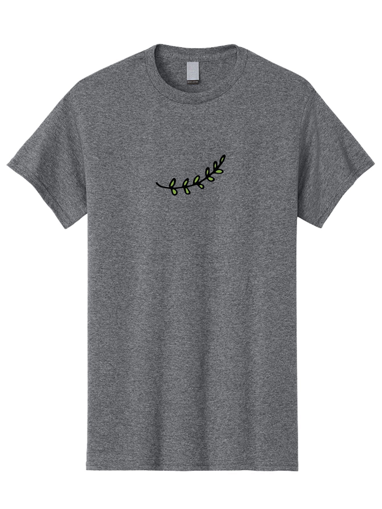 Vine-Branch Men'S Graphic Tee, 100% Cotton, Comfortable Casual Summer Wear, Machine Washable, Hand-Drawn Vine, Black Outline, Leaves, Simple Design, Minimalist Art, Elegant Decor, Nature-Inspired, Whimsical Illustration Aab155 10