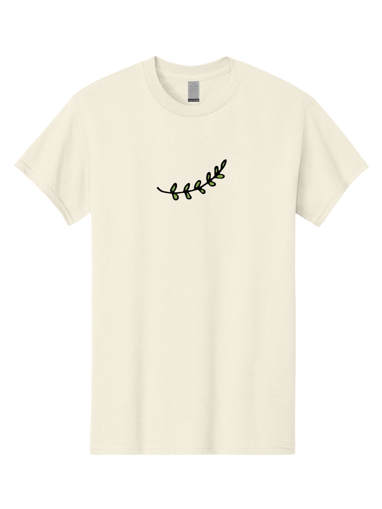 Vine-Branch Men'S Graphic Tee, 100% Cotton, Comfortable Casual Summer Wear, Machine Washable, Hand-Drawn Vine, Black Outline, Leaves, Simple Design, Minimalist Art, Elegant Decor, Nature-Inspired, Whimsical Illustration Aab155 4