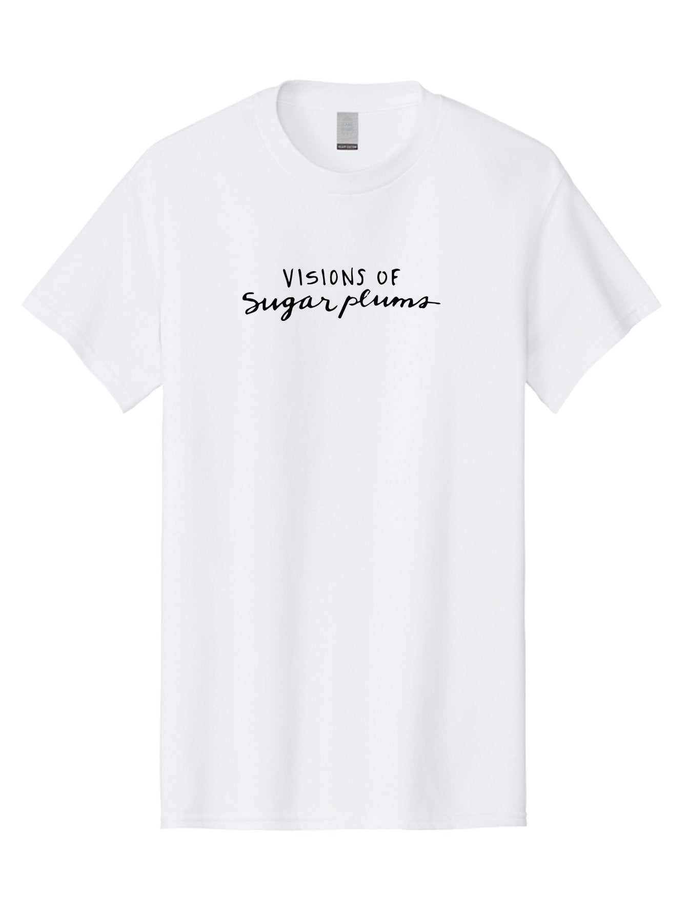 Visions-Of-Sugar-Plums Men'S Graphic Tee, 100% Cotton, Comfortable Casual Summer Wear, Machine Washable, Visions Of Sugar Plums, Sweet Treats, Festive Typography, Sugarplums, Creative Writing, Holiday Phrases, Fancy Script Aab158 4