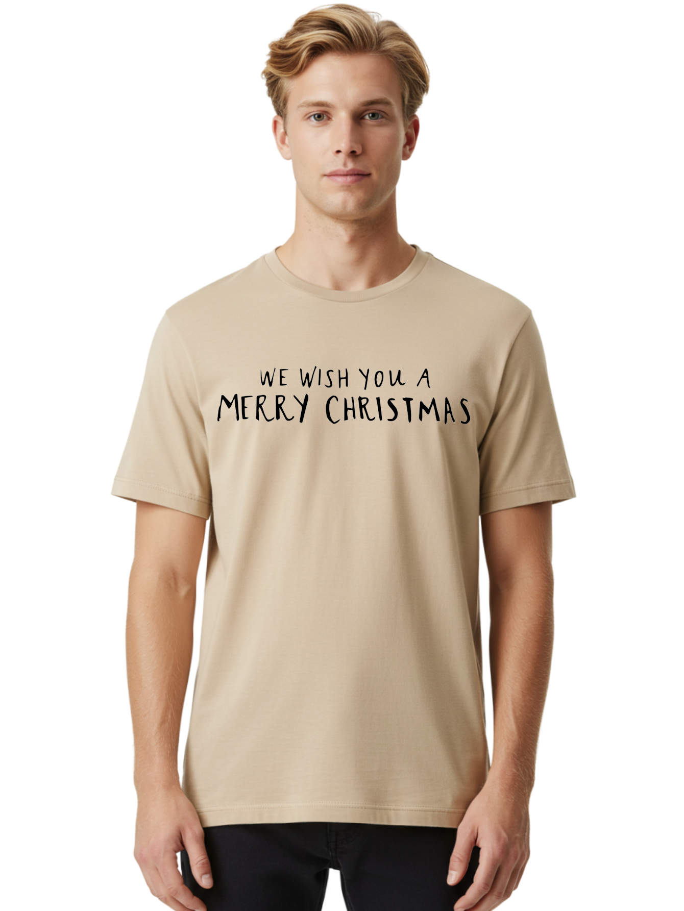 We-Wish-You-A-Merry-Christmas Men'S Graphic Tee, 100% Cotton, Comfortable Casual Summer Wear, Machine Washable, Christmas Wishes, Holiday Message, Festive Season, Joyful Greetings, Seasonal Cheer, We Wish You A Merry Christmas Aab159 10