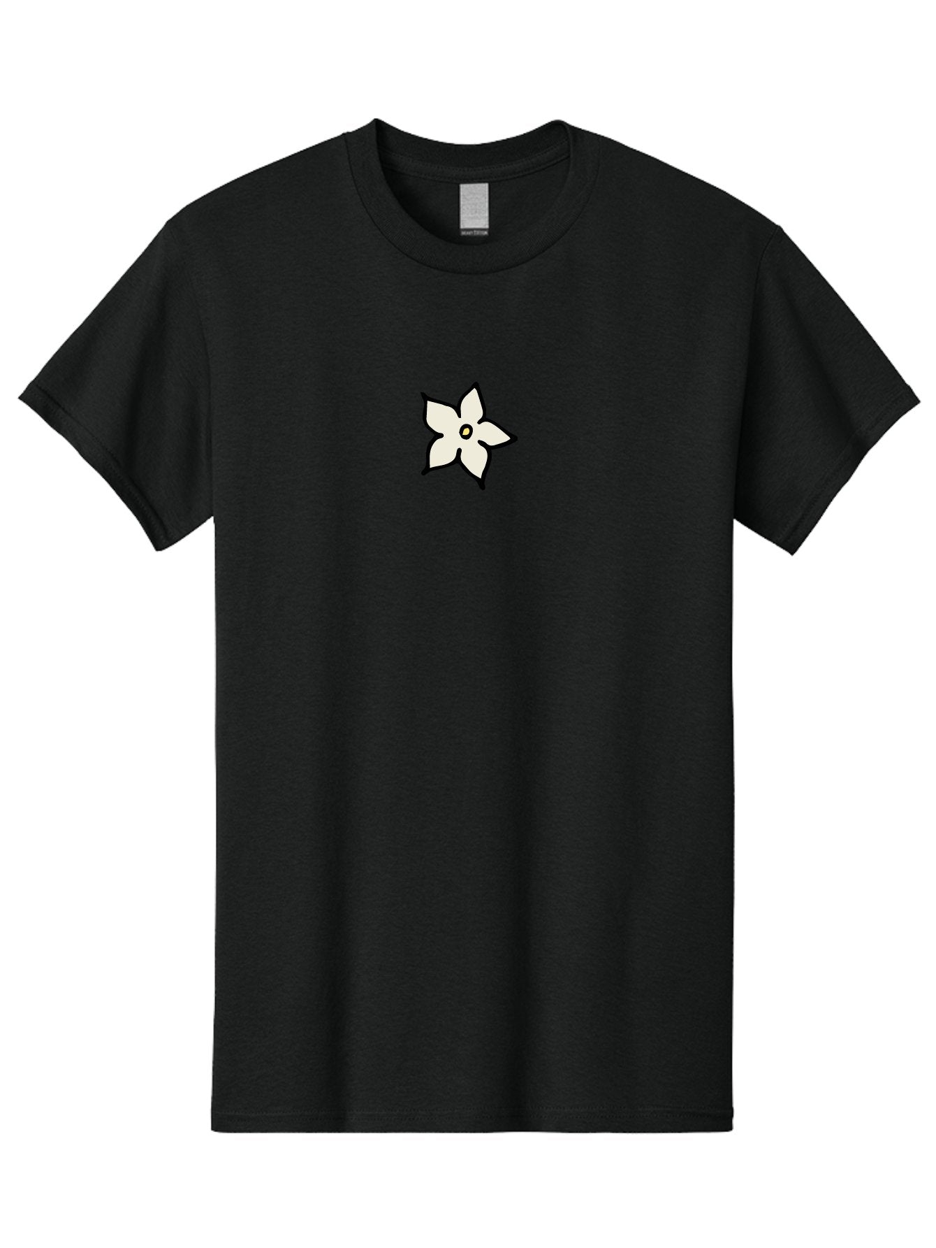 White-Flower Men'S Graphic Tee, 100% Cotton, Comfortable Casual Summer Wear, Machine Washable, Simple White Flower, Minimalist Design, Five-Petaled Flower, Black Outline, Centered Composition, Floral Icon, Cartoon-Style Flower, Simple Graphics Aab162 10