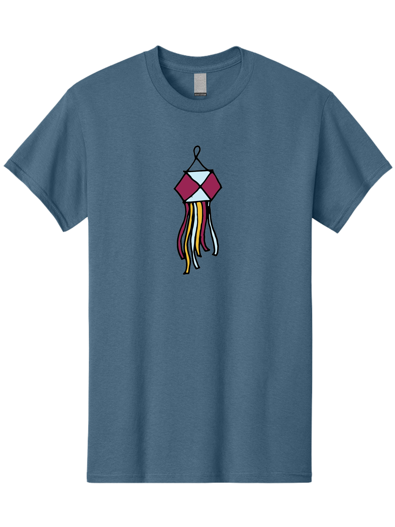 Windchime Men'S Graphic Tee, 100% Cotton, Comfortable Casual Summer Wear, Machine Washable, Hanging Decoration, Wind Chime, Colorful Tassels, Maroon And White, Yellow And White, Decorative Art, Flowing Ribbons, Festive Decor, Celebratory Theme Aab166 15