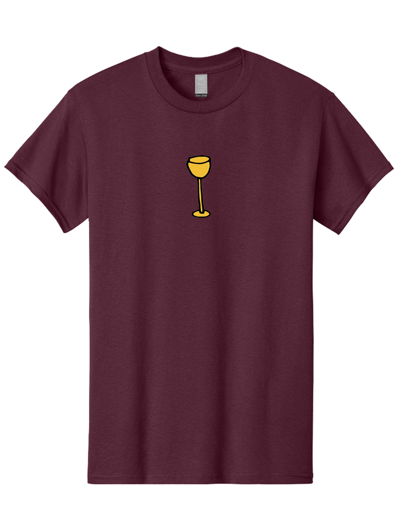 Wine-Glass-1 Men'S Graphic Tee, 100% Cotton, Comfortable Casual Summer Wear, Machine Washable, Wine Glass, Glassware, Fine Dining, Luxury, Elegance, Sophistication, Yellow Wine Glass, Cartoon Illustration, Simple Design Aab167 3