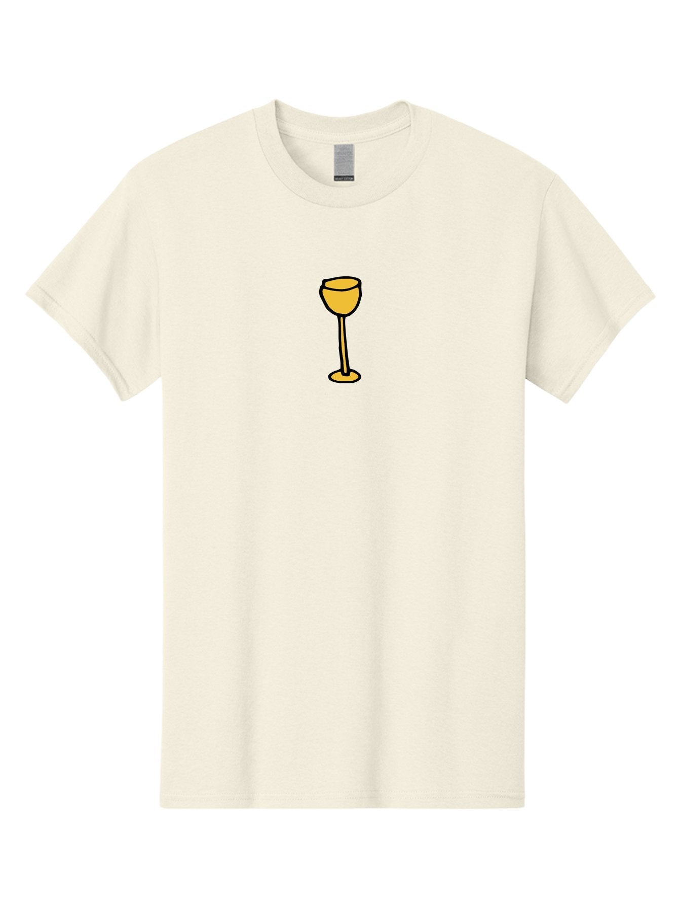 Wine-Glass-1 Men'S Graphic Tee, 100% Cotton, Comfortable Casual Summer Wear, Machine Washable, Wine Glass, Glassware, Fine Dining, Luxury, Elegance, Sophistication, Yellow Wine Glass, Cartoon Illustration, Simple Design Aab167
