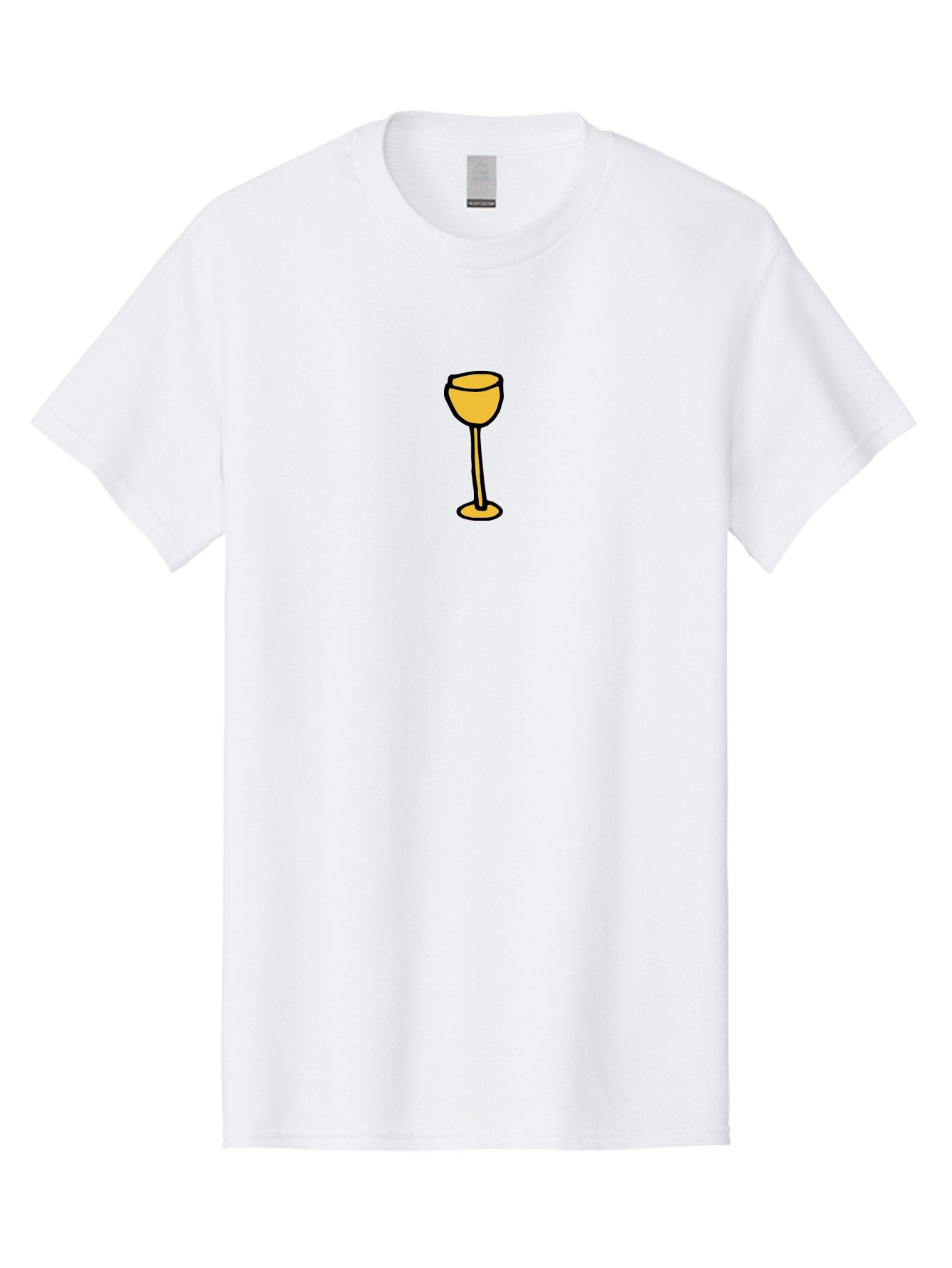 Wine-Glass-1 Men'S Graphic Tee, 100% Cotton, Comfortable Casual Summer Wear, Machine Washable, Wine Glass, Glassware, Fine Dining, Luxury, Elegance, Sophistication, Yellow Wine Glass, Cartoon Illustration, Simple Design Aab167 4
