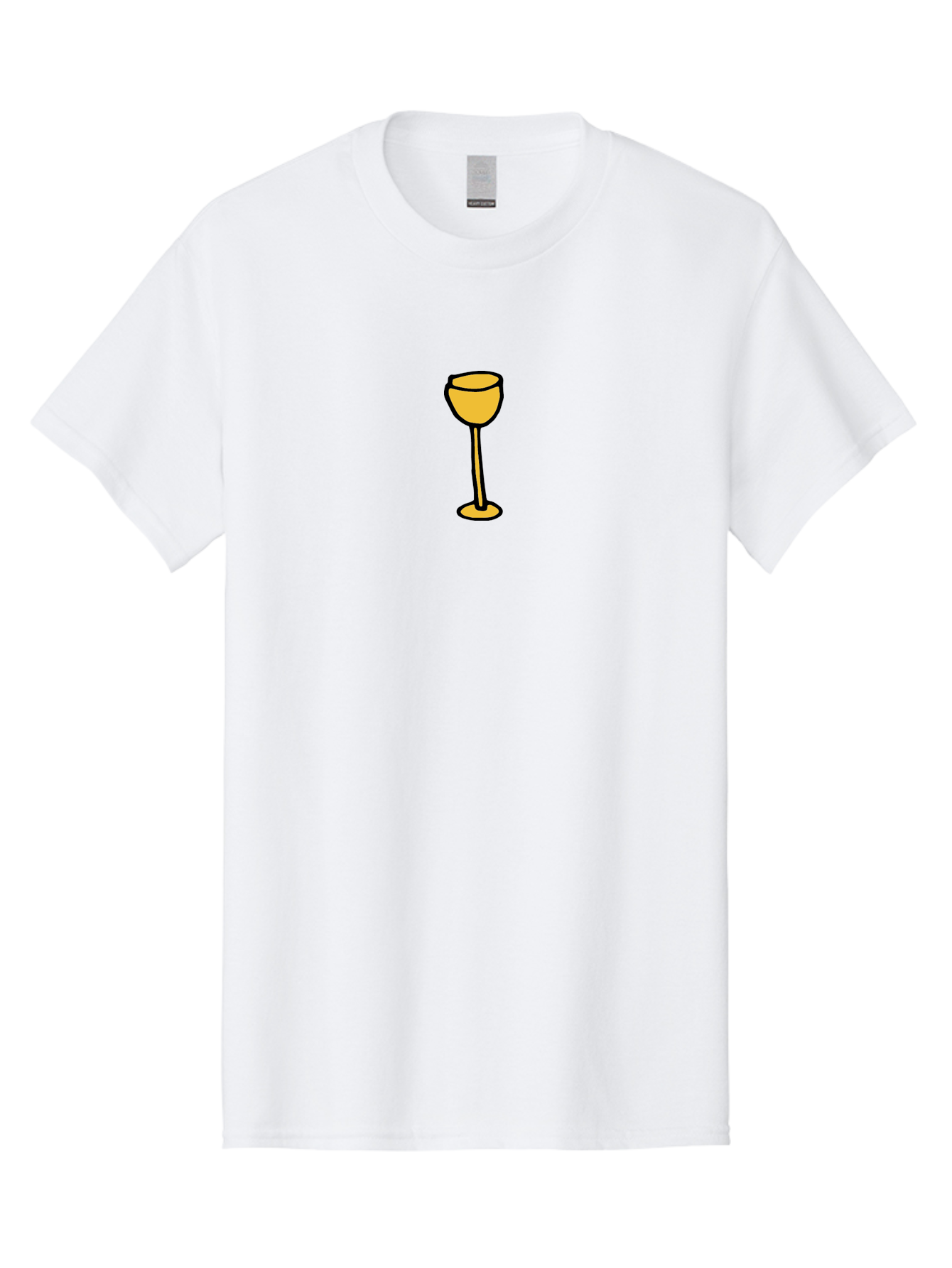 Wine-Glass-1 Men'S Graphic Tee, 100% Cotton, Comfortable Casual Summer Wear, Machine Washable, Wine Glass, Glassware, Fine Dining, Luxury, Elegance, Sophistication, Yellow Wine Glass, Cartoon Illustration, Simple Design Aab167 23