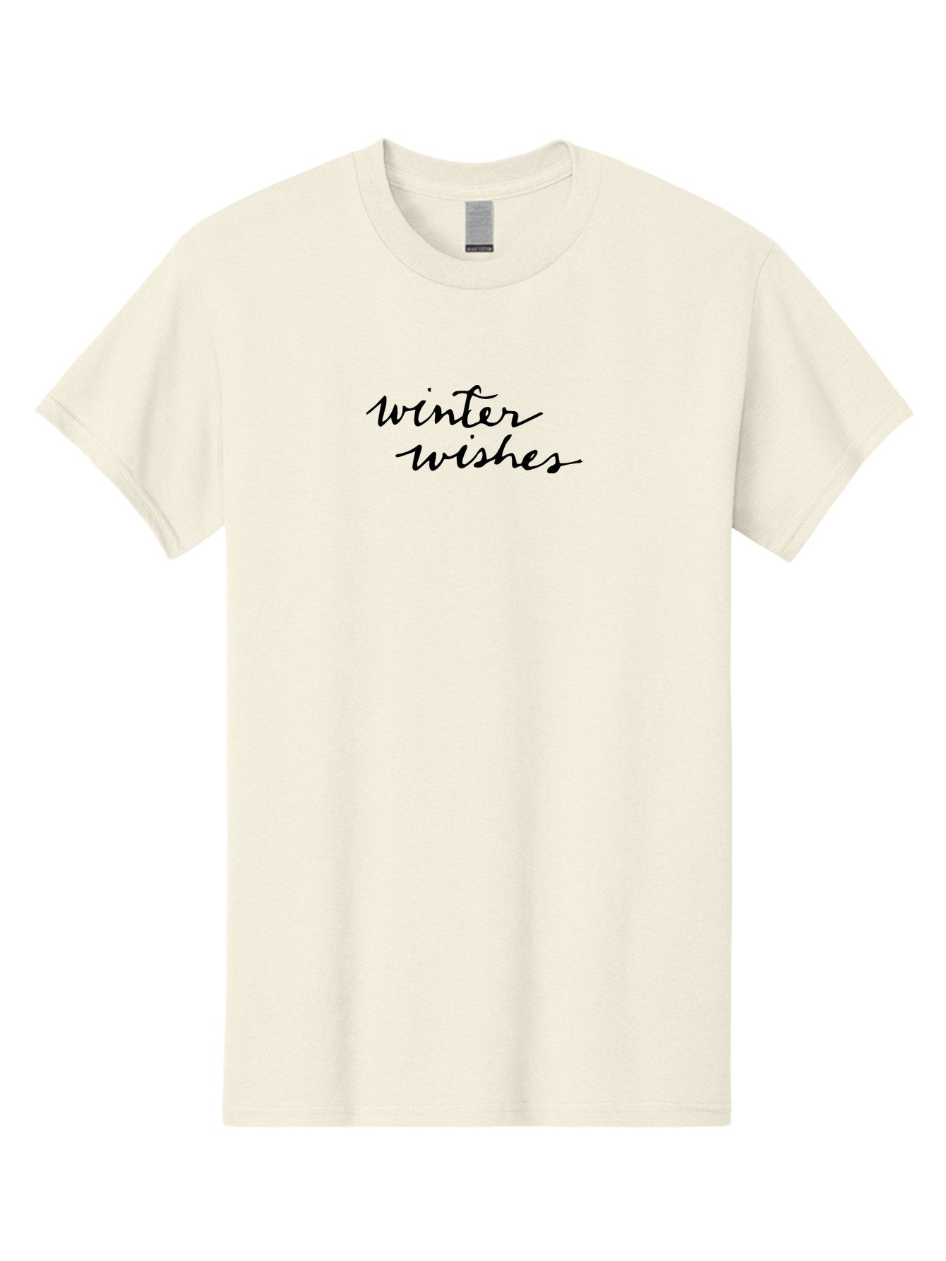 Winter-Wishes-1 Men'S Graphic Tee, 100% Cotton, Comfortable Casual Summer Wear, Machine Washable, Winter Wishes, Festive Greetings, Holiday Season, Winter Season, Cursive Text, Black Text, Winter Wonderland, Season'S Greetings Aab170 12