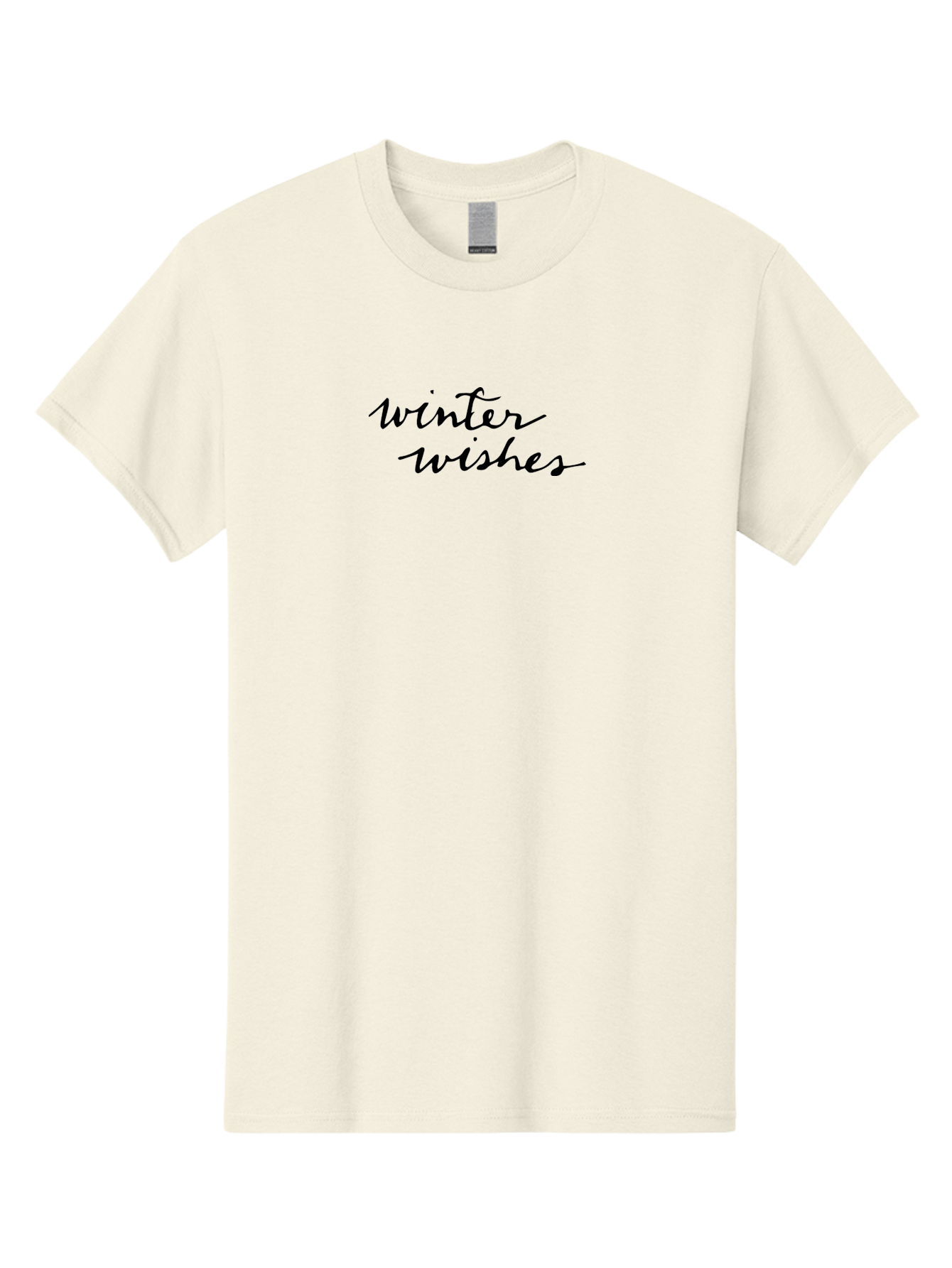 Winter-Wishes-1 Men'S Graphic Tee, 100% Cotton, Comfortable Casual Summer Wear, Machine Washable, Winter Wishes, Festive Greetings, Holiday Season, Winter Season, Cursive Text, Black Text, Winter Wonderland, Season'S Greetings Aab170 5