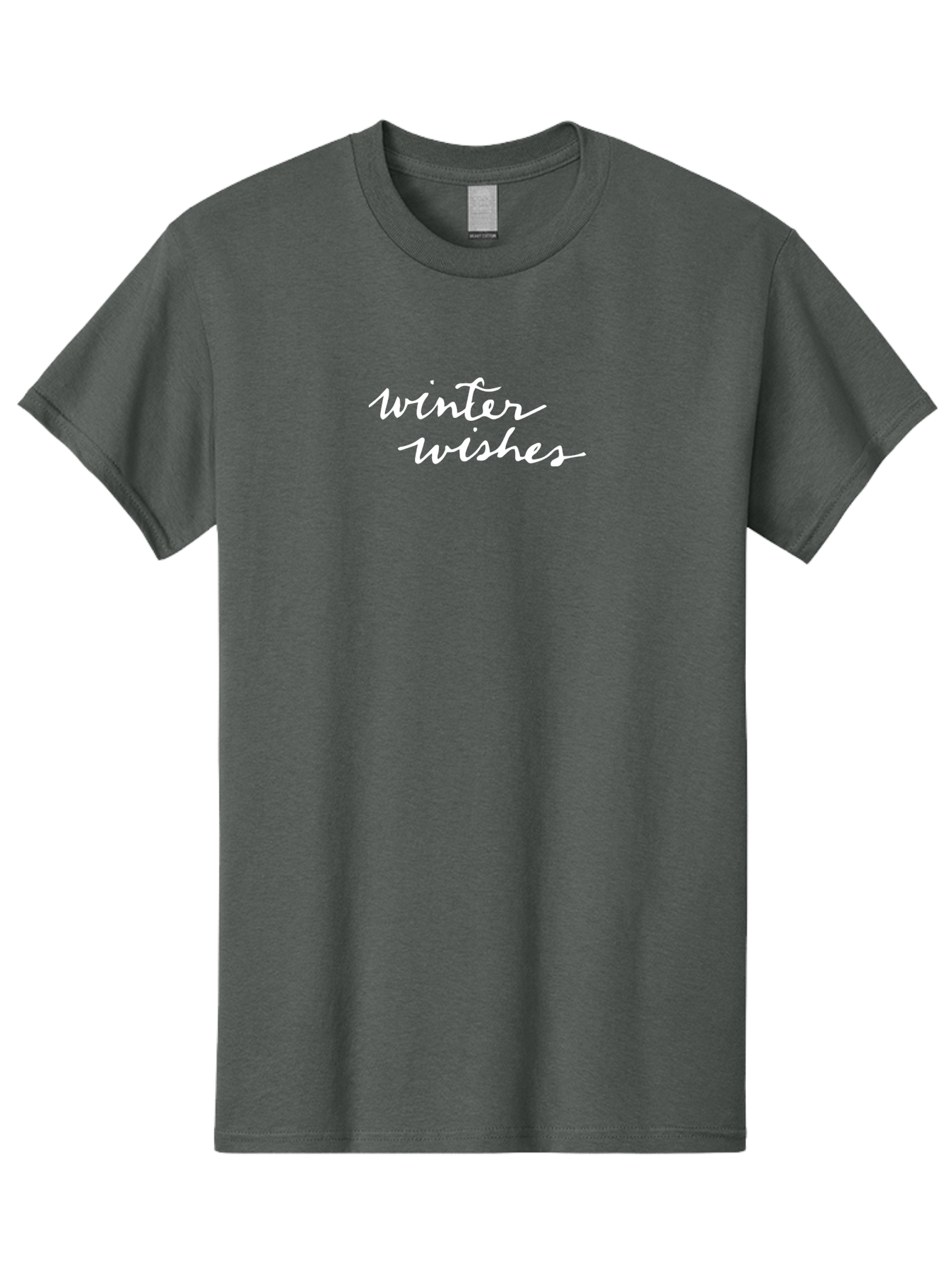 Winter-Wishes Men'S Graphic Tee, 100% Cotton, Comfortable Casual Summer Wear, Machine Washable, Winter Wishes, Festive Greeting, Holiday Message, Cursive Text, White Font, Seasonal Wishes, Winter Season, Holiday Card Aab171 13