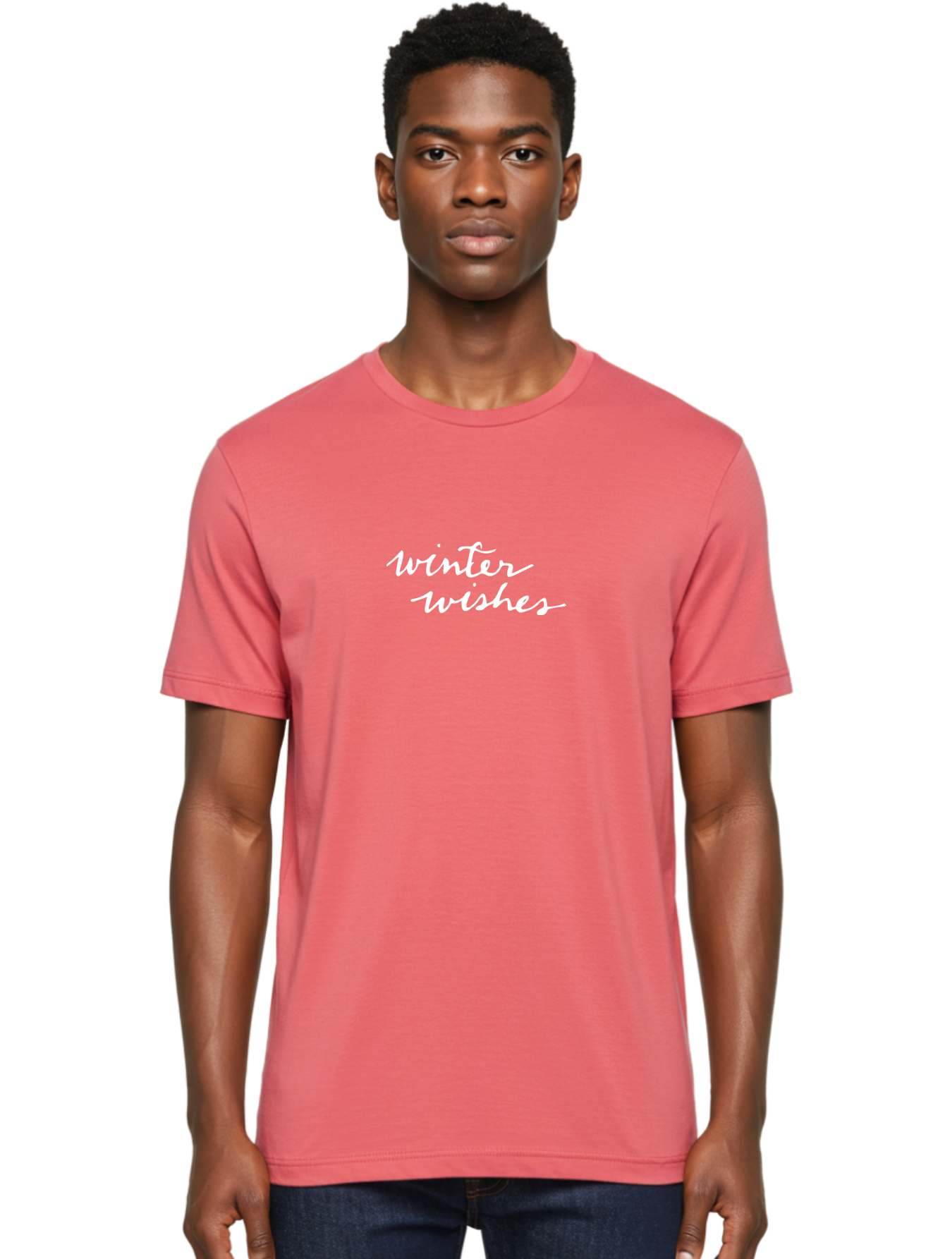 Winter-Wishes Men'S Graphic Tee, 100% Cotton, Comfortable Casual Summer Wear, Machine Washable, Winter Wishes, Festive Greeting, Holiday Message, Cursive Text, White Font, Seasonal Wishes, Winter Season, Holiday Card Aab171 20