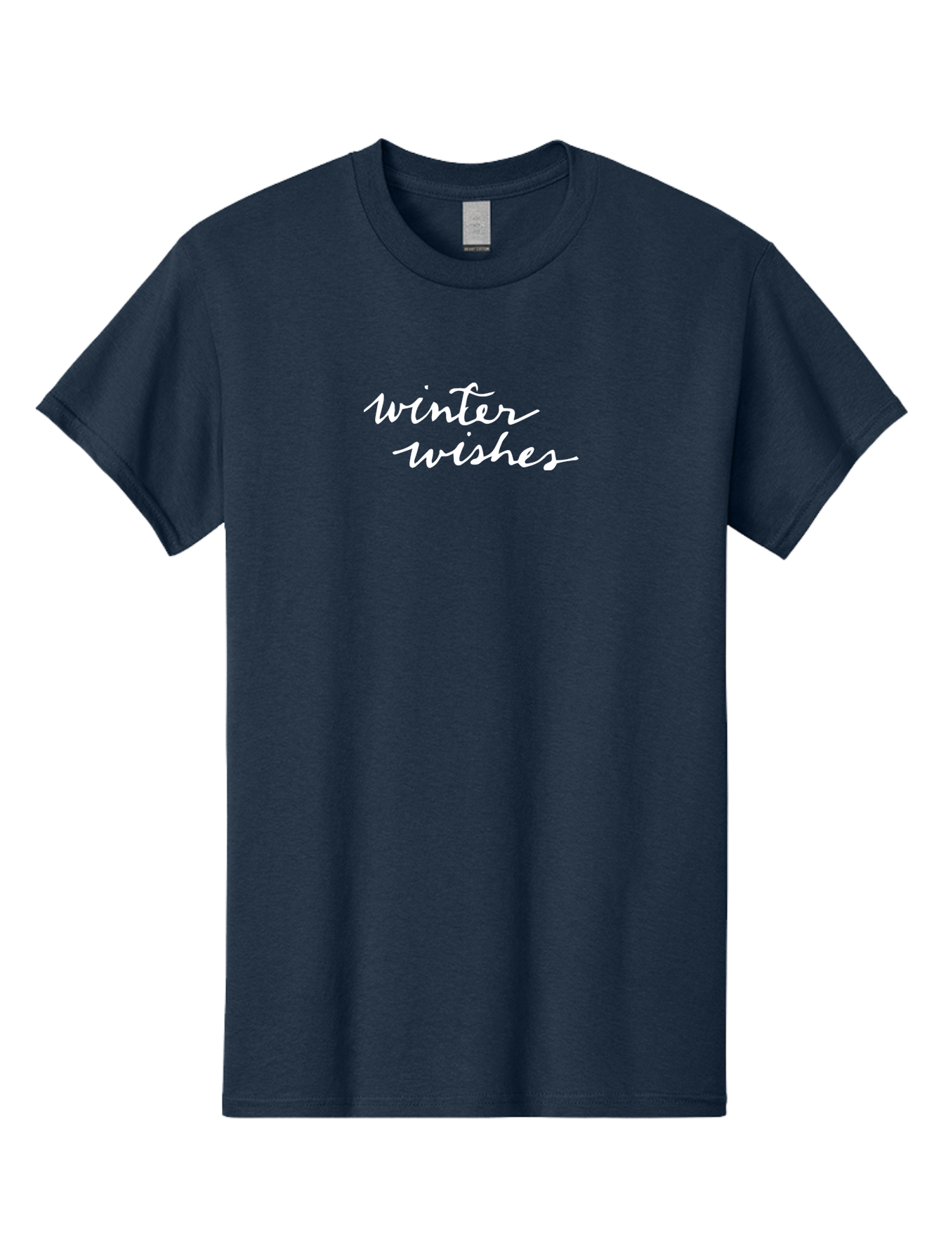 Winter-Wishes Men'S Graphic Tee, 100% Cotton, Comfortable Casual Summer Wear, Machine Washable, Winter Wishes, Festive Greeting, Holiday Message, Cursive Text, White Font, Seasonal Wishes, Winter Season, Holiday Card Aab171 27