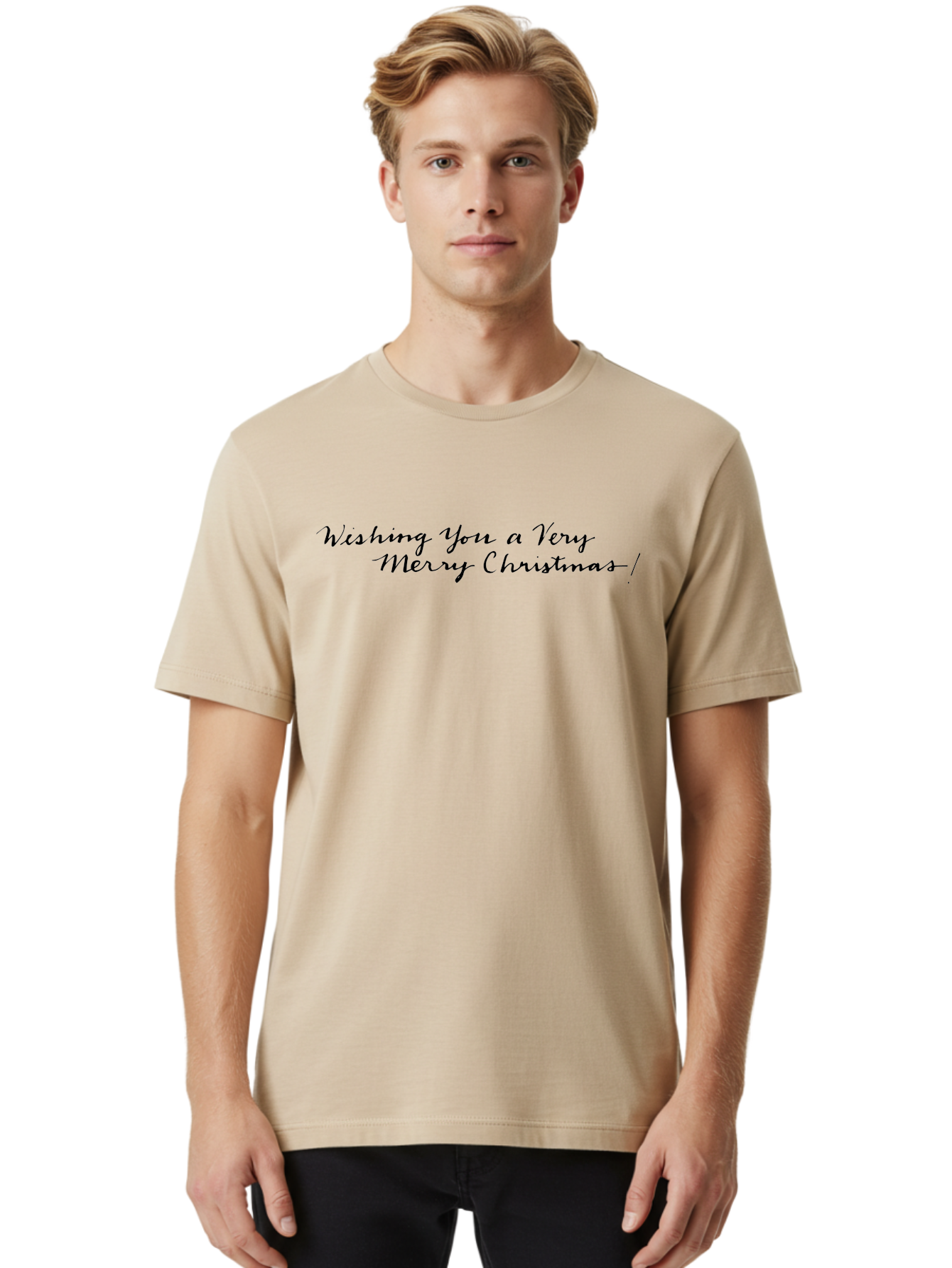 Wishing-You-A-Very-Merry-Christmas-1 Men'S Graphic Tee, 100% Cotton, Comfortable Casual Summer Wear, Machine Washable, Christmas Greeting, Festive Wishes, Holiday Message, Merry Christmas, Seasonal Greetings, Christmas Card Message, Black Text Aab172 16